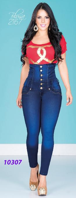 HIGH WAISTED CHEVIOTTO PUSH UP JEANS 