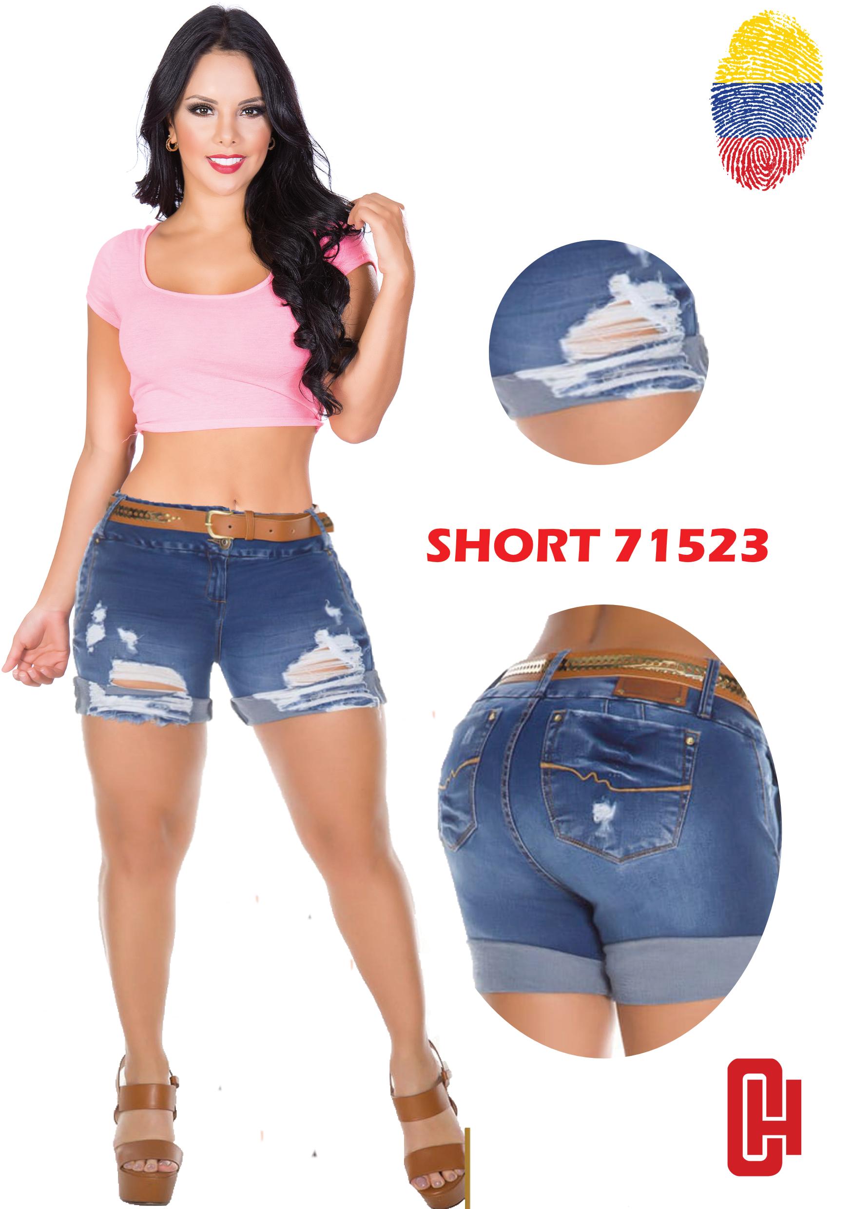 Cowboy Short Jeans for Lady with Colombian Push Up Style