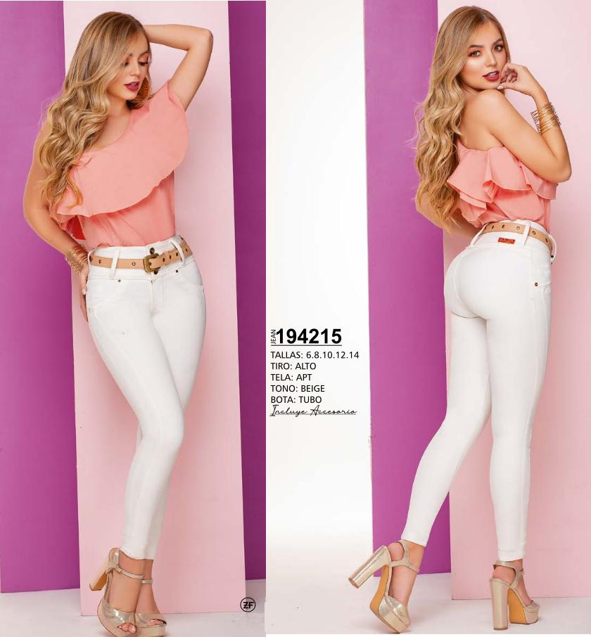 Beautiful Lady Trousers, White with Lift-up Design and High Waistband to Enhance and shape your figure.