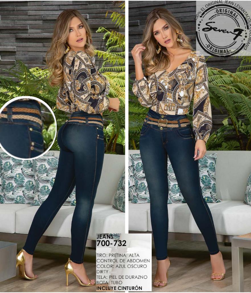 Pants For Lady In Colombian Style Cowboy With High Waistband And Abdomen Control, Double Lifting Lift