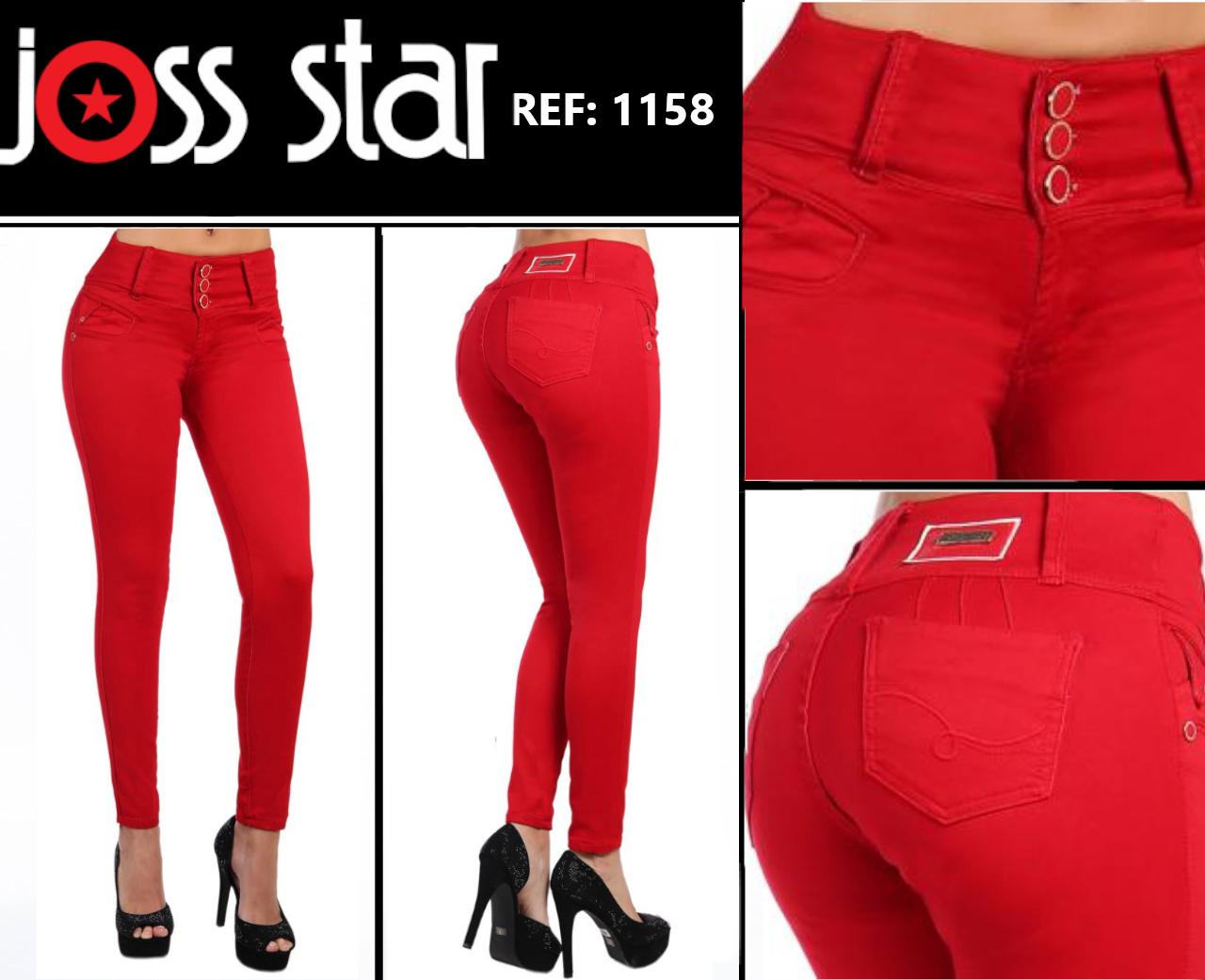 Colombian Cowboy Raises Tail Brand Joss Star with High Waist and Fashion Design, Red Color