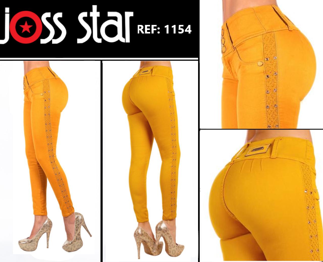 Jean Fashionable Boutique Colombian Levanta Cola Color Mustard brand Joss Star