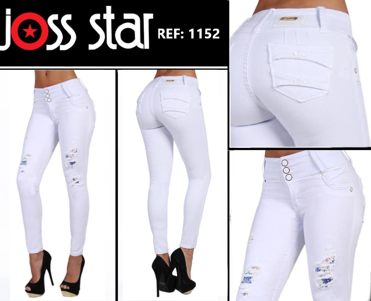 Lady´s Jeans Trousers, Exclusive Colombian Design Joss Star Brand Color White