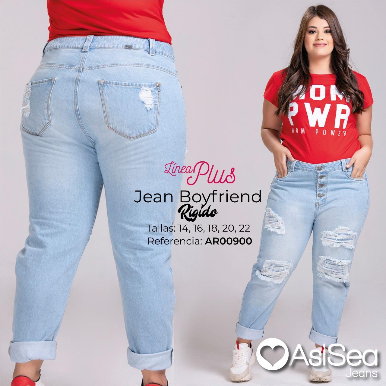 Colombian Jean Boyfriend Special Sizes with Pockets and Decorated with Destroyer