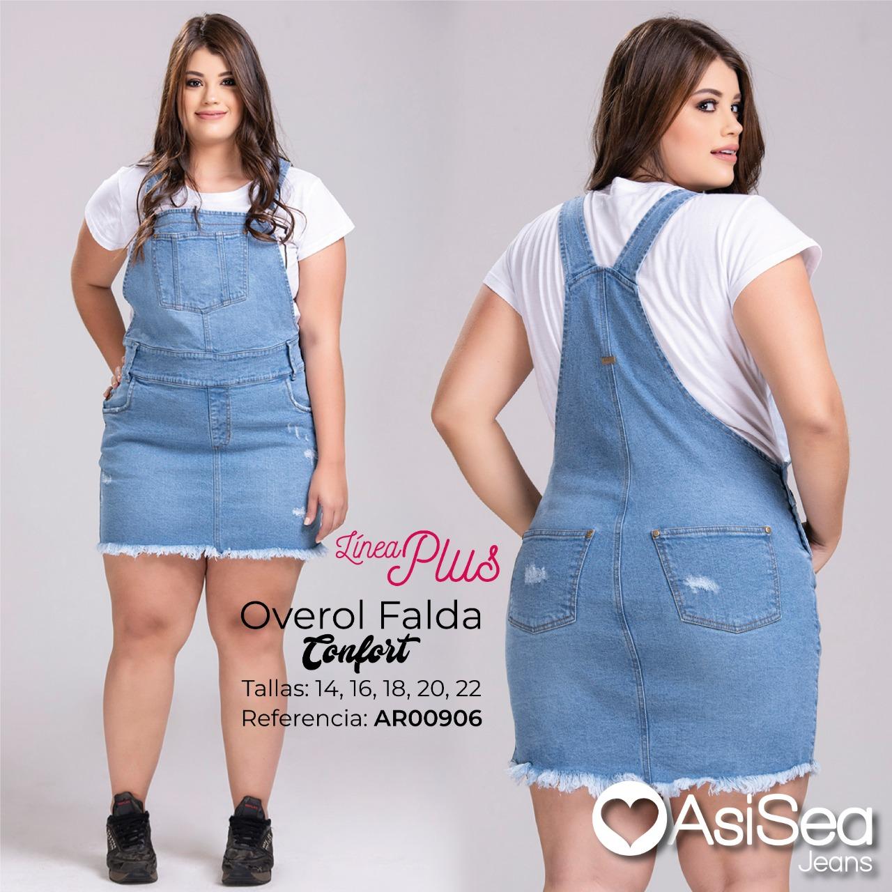 Overalls in skirt for Lady Special Sizes, made in Colombia and decorated by Destroyer