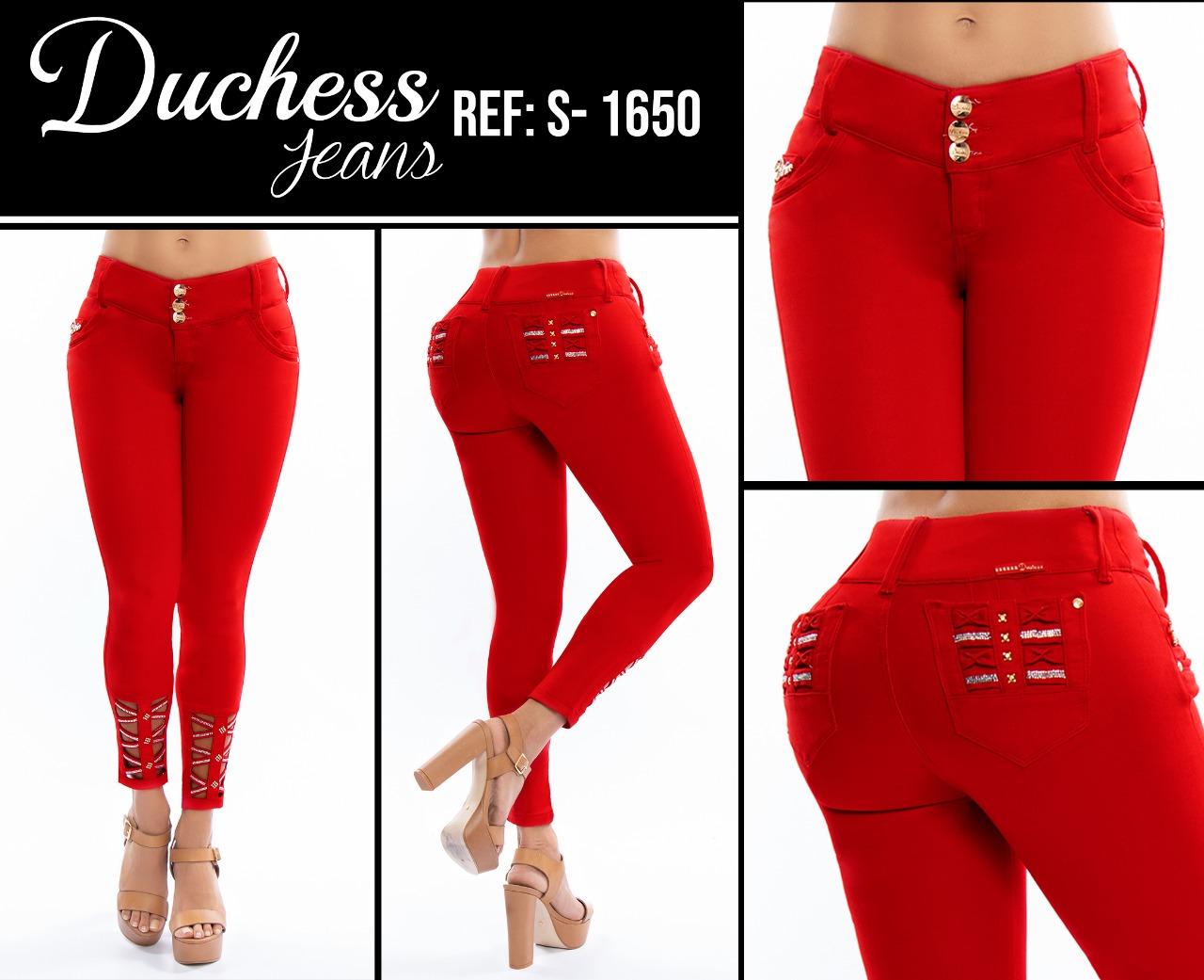 Colombian Red Denim Jean Jeans, with Back Pockets