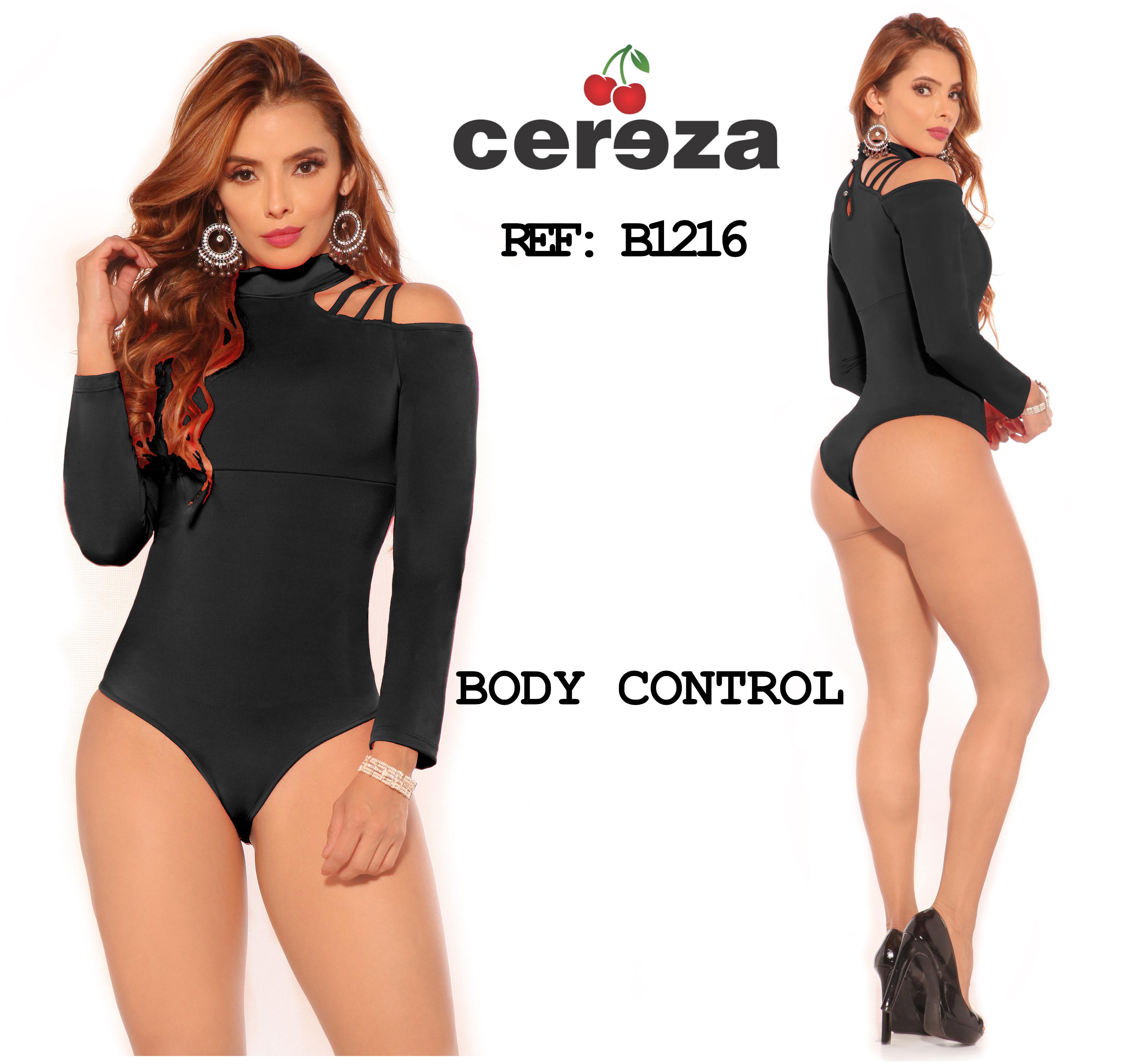 Colombian Body Reducer with Long Sleeves and Covered Neck