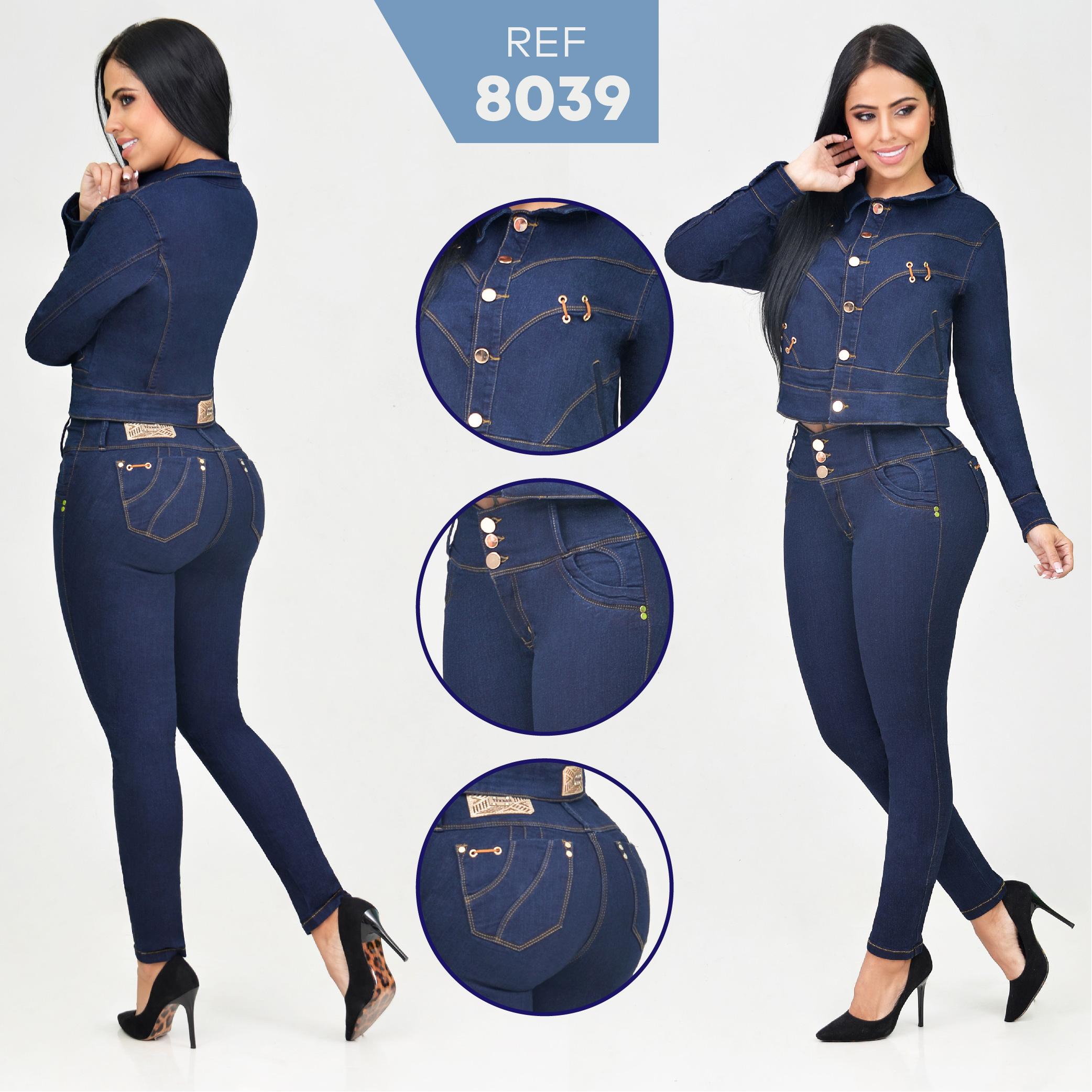Colombian Fashion Set RAKKET Brand Jeans Lift Tail and Long Sleeve Jacket