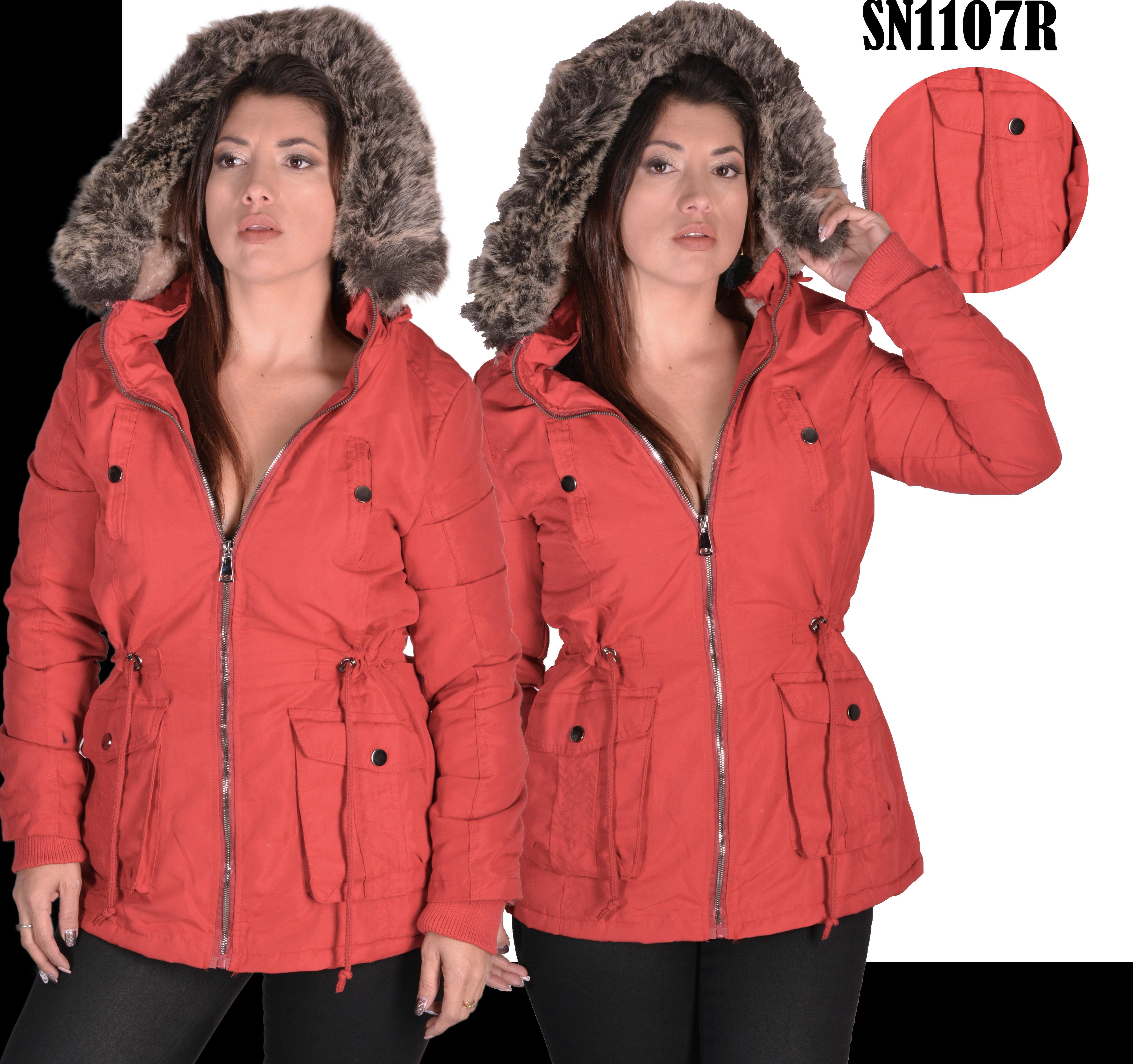 American Jacket Polar Hat with Zip and Pockets Red