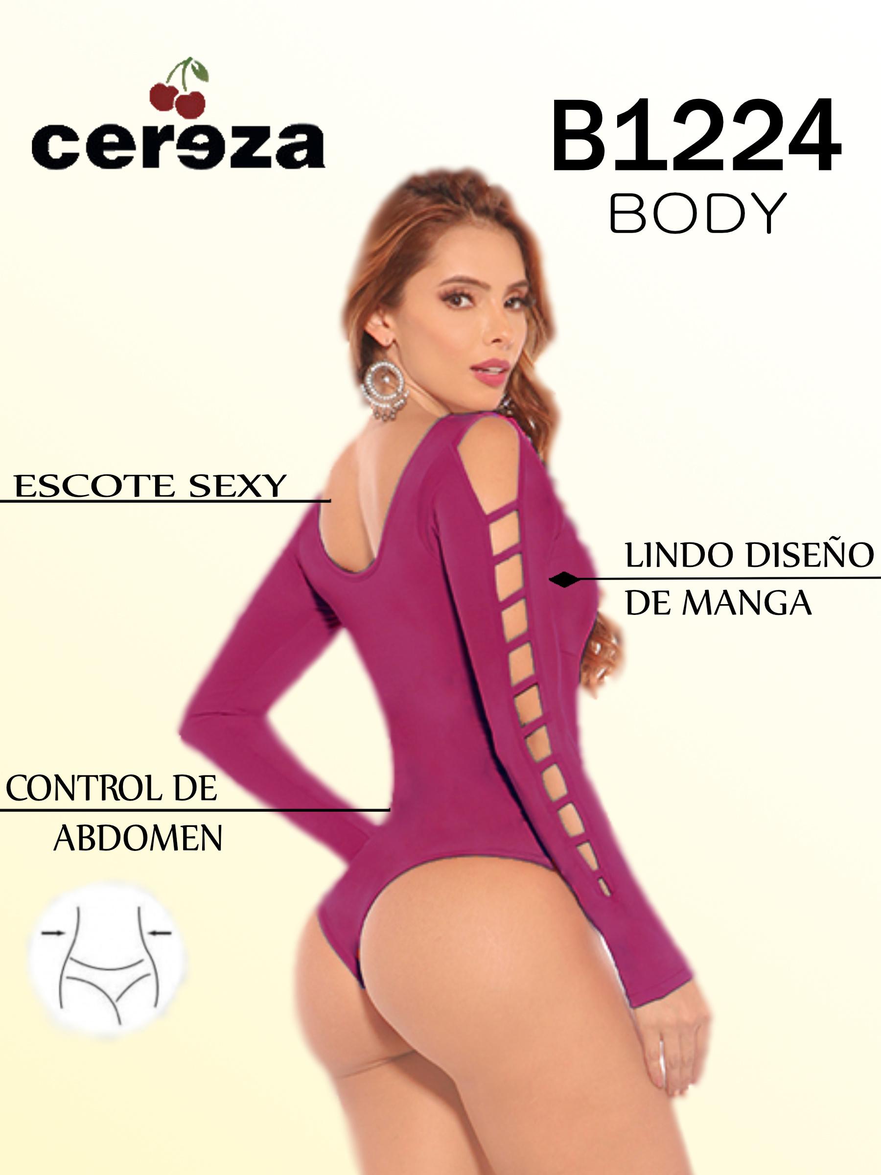 Colombian Fashion Body With Long Sleeves and Exclusive Design. CEREZA Brand Red Wine Color