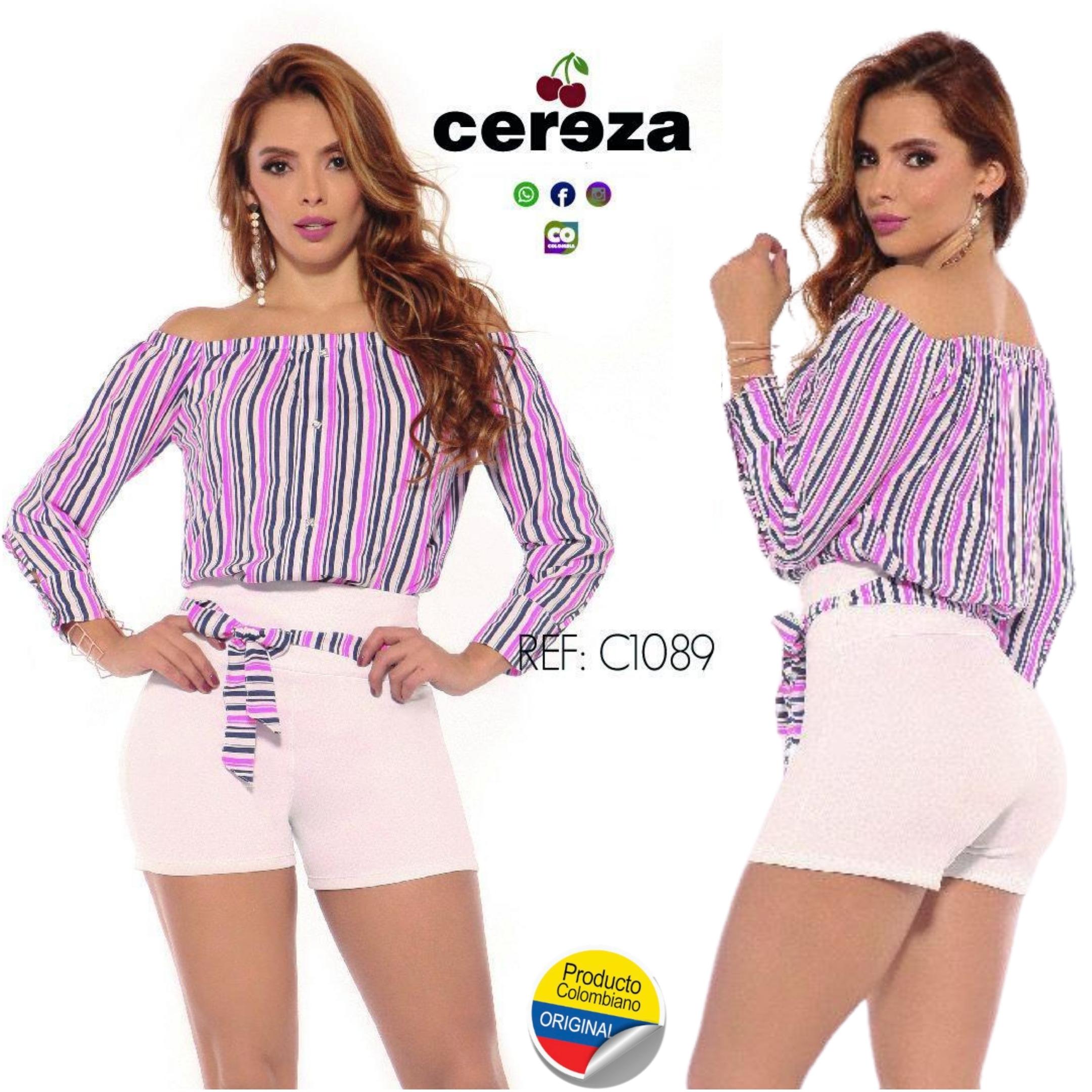 Colombian Short Fashion Set with Short and Blouse
