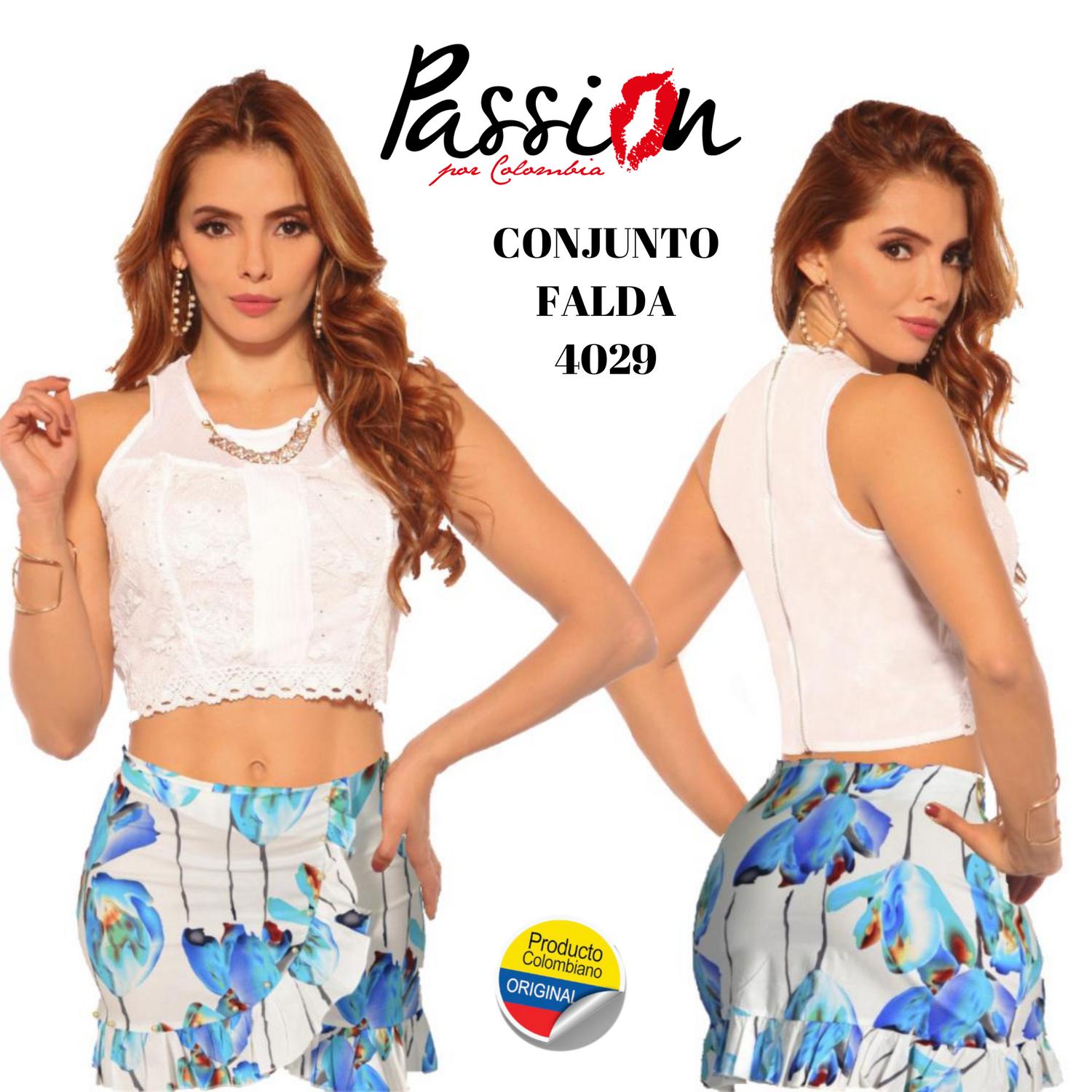 Colombian Fashion Skirt and Blouse Set