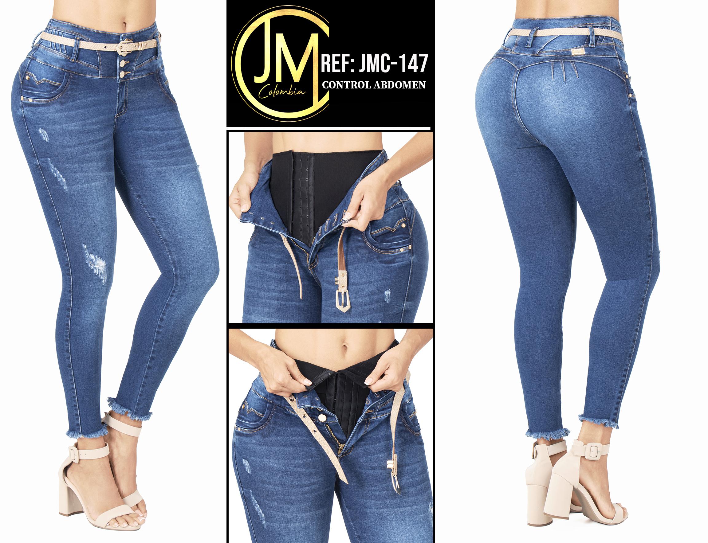 Jeans with internal strip
