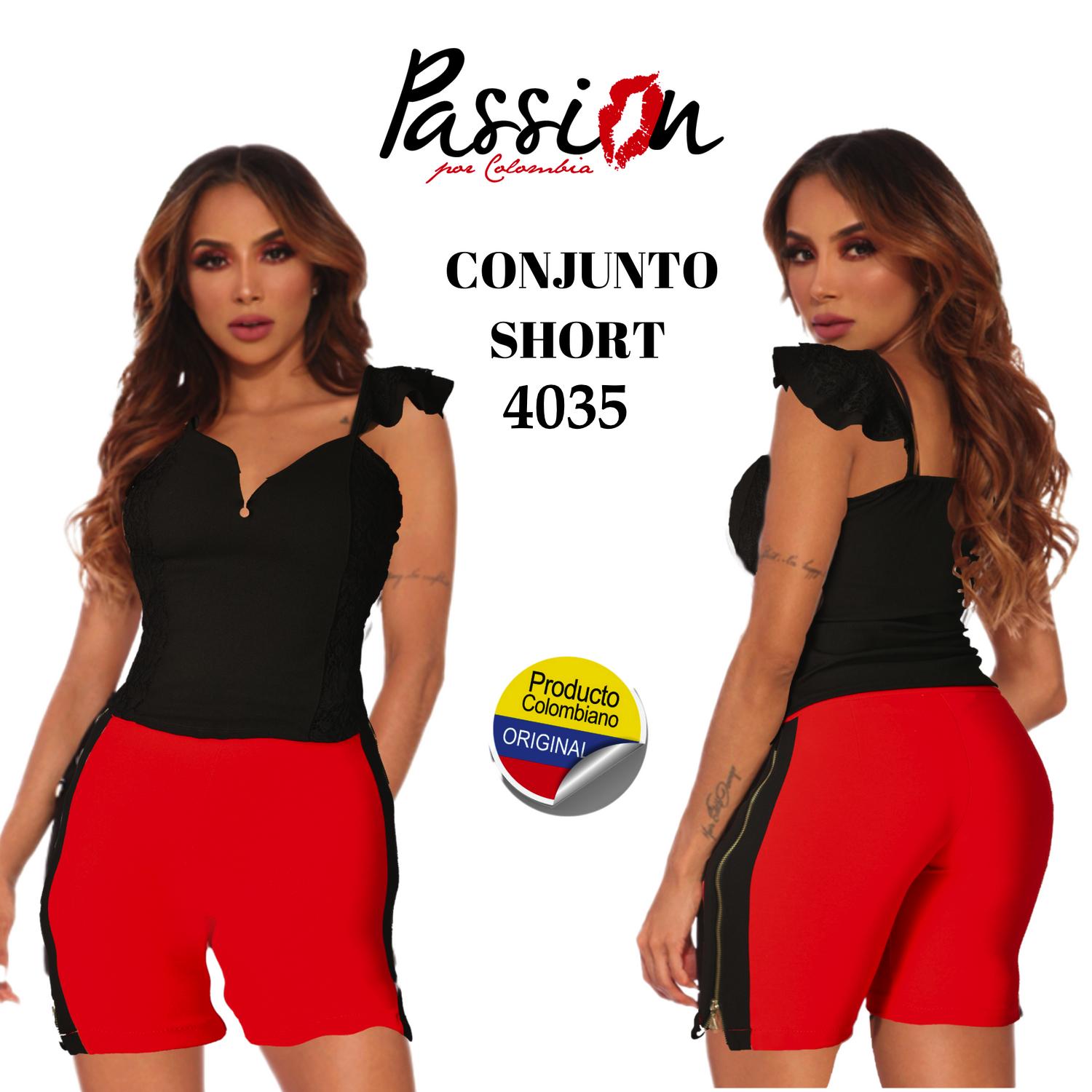 Colombian Short Set with Side Decoration