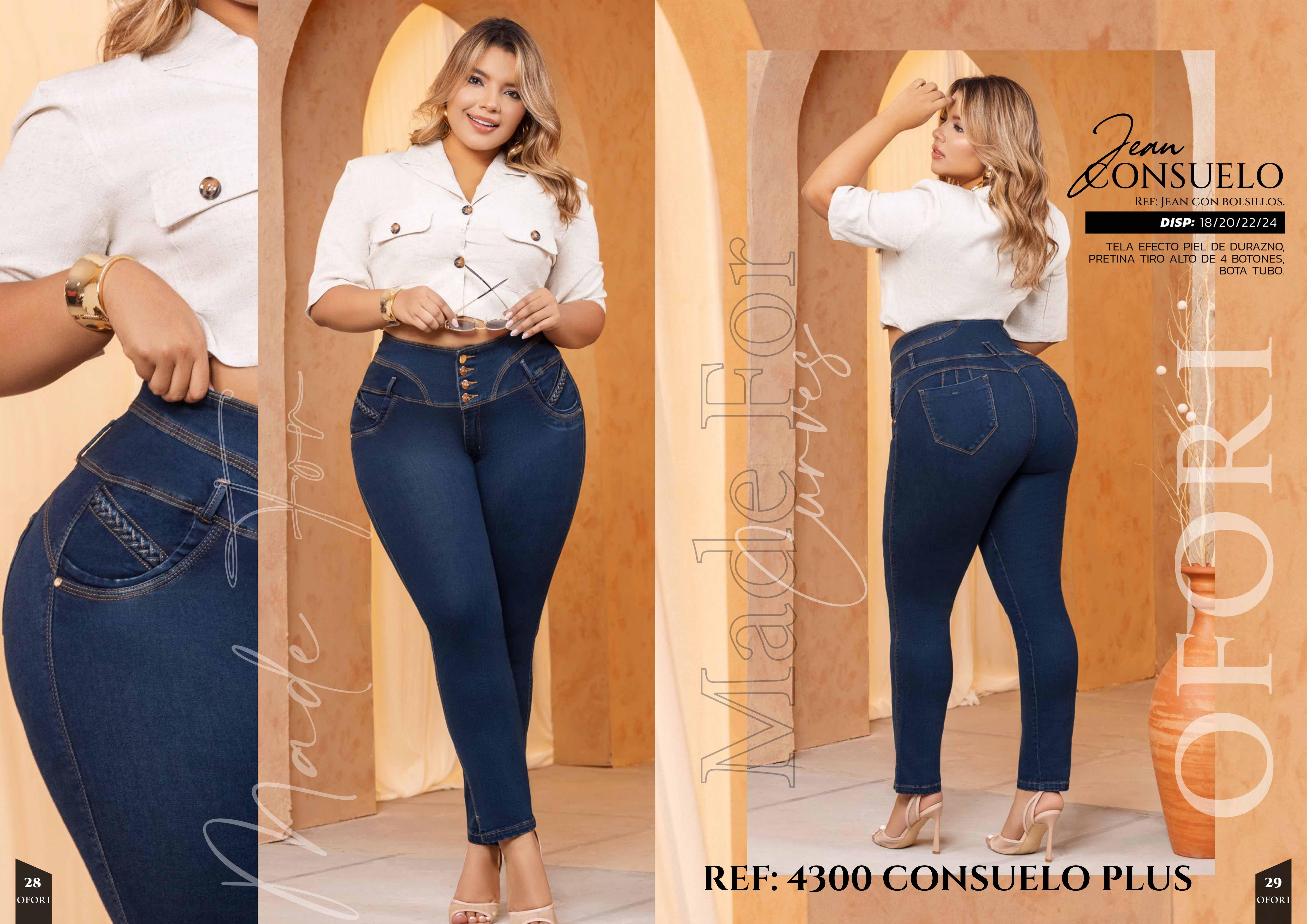 Colombian Push-Up Jeans with Pockets