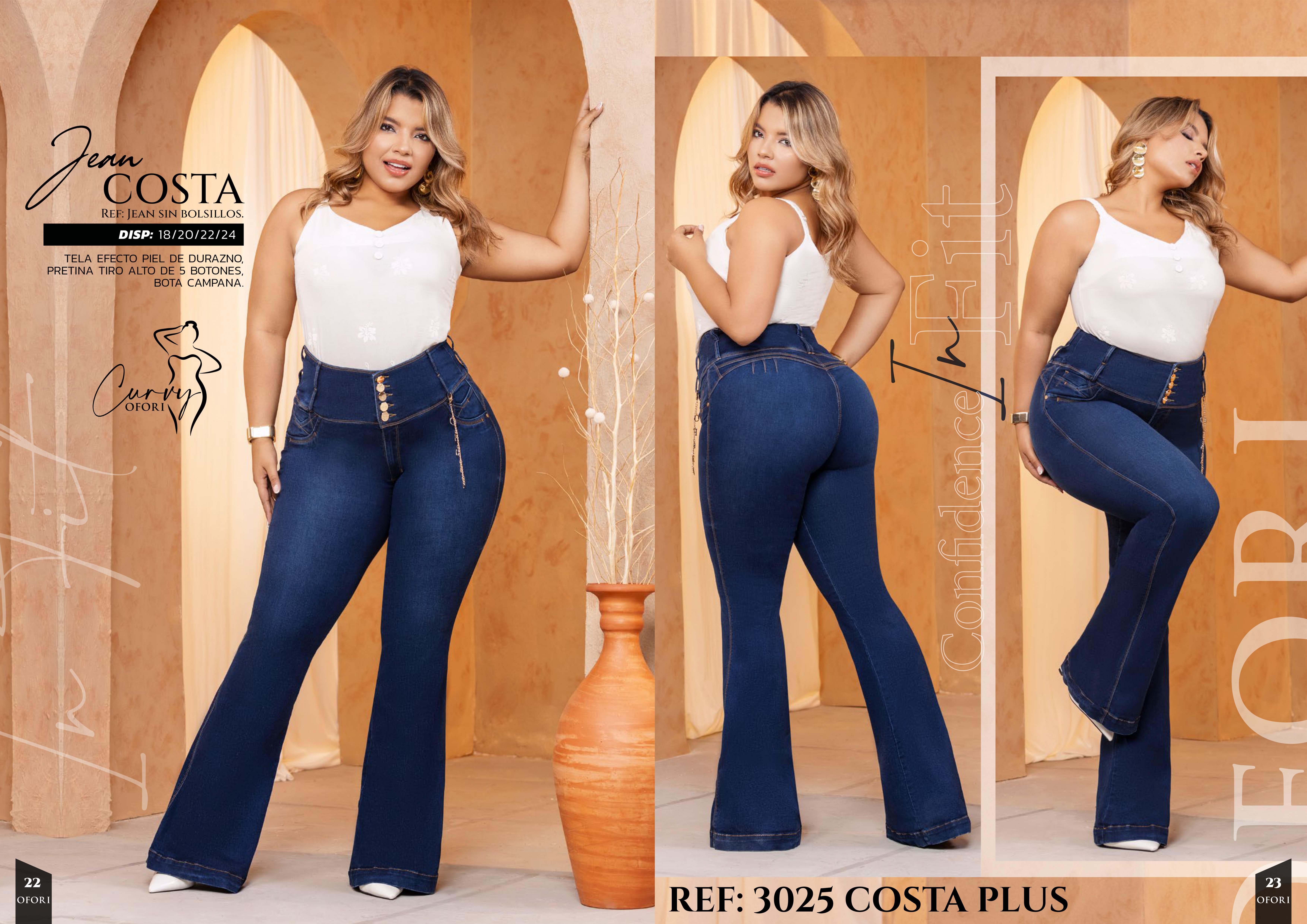 Colombian Jeans without Pockets Push Up