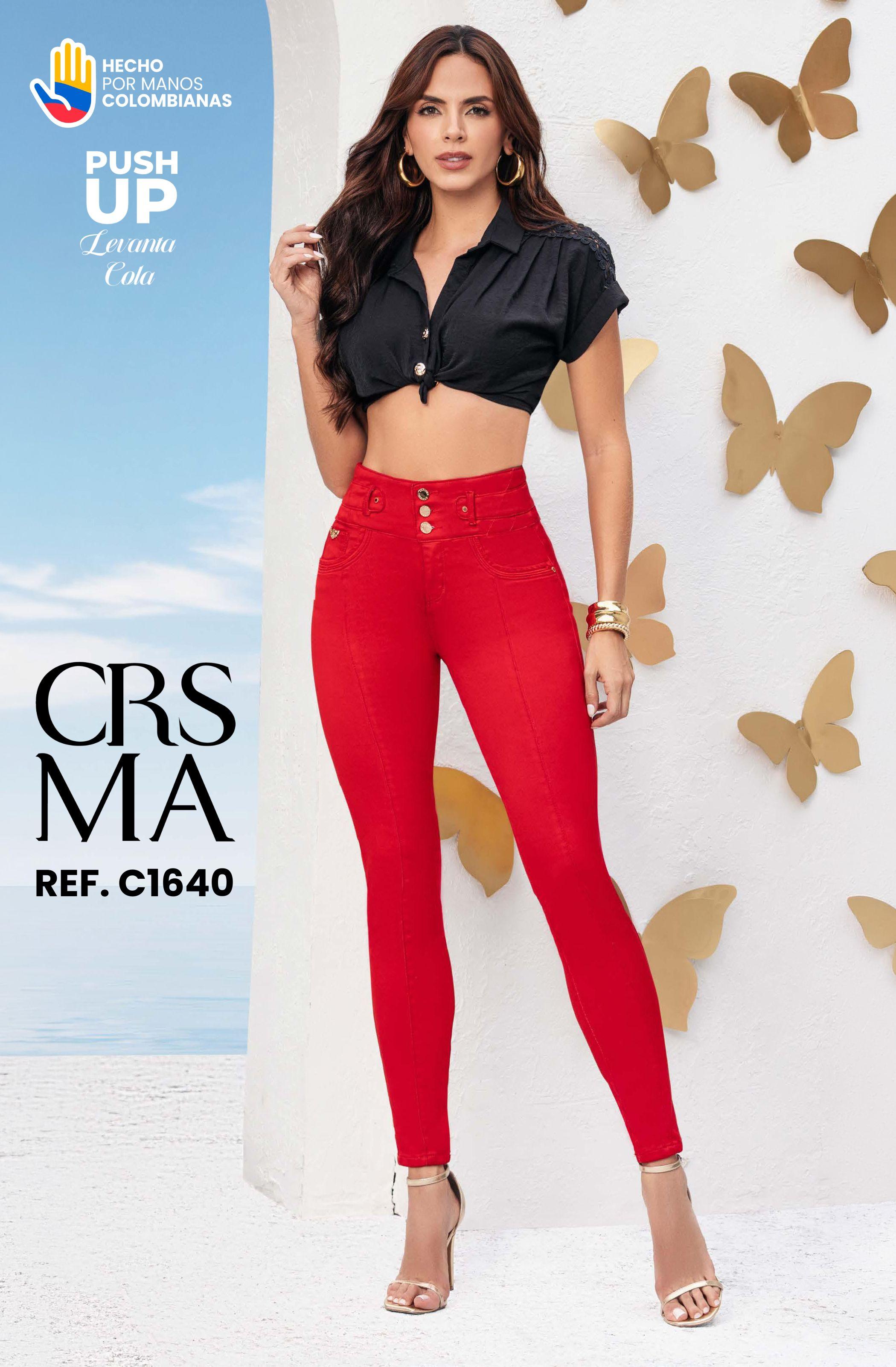 Push-up jeans without pockets