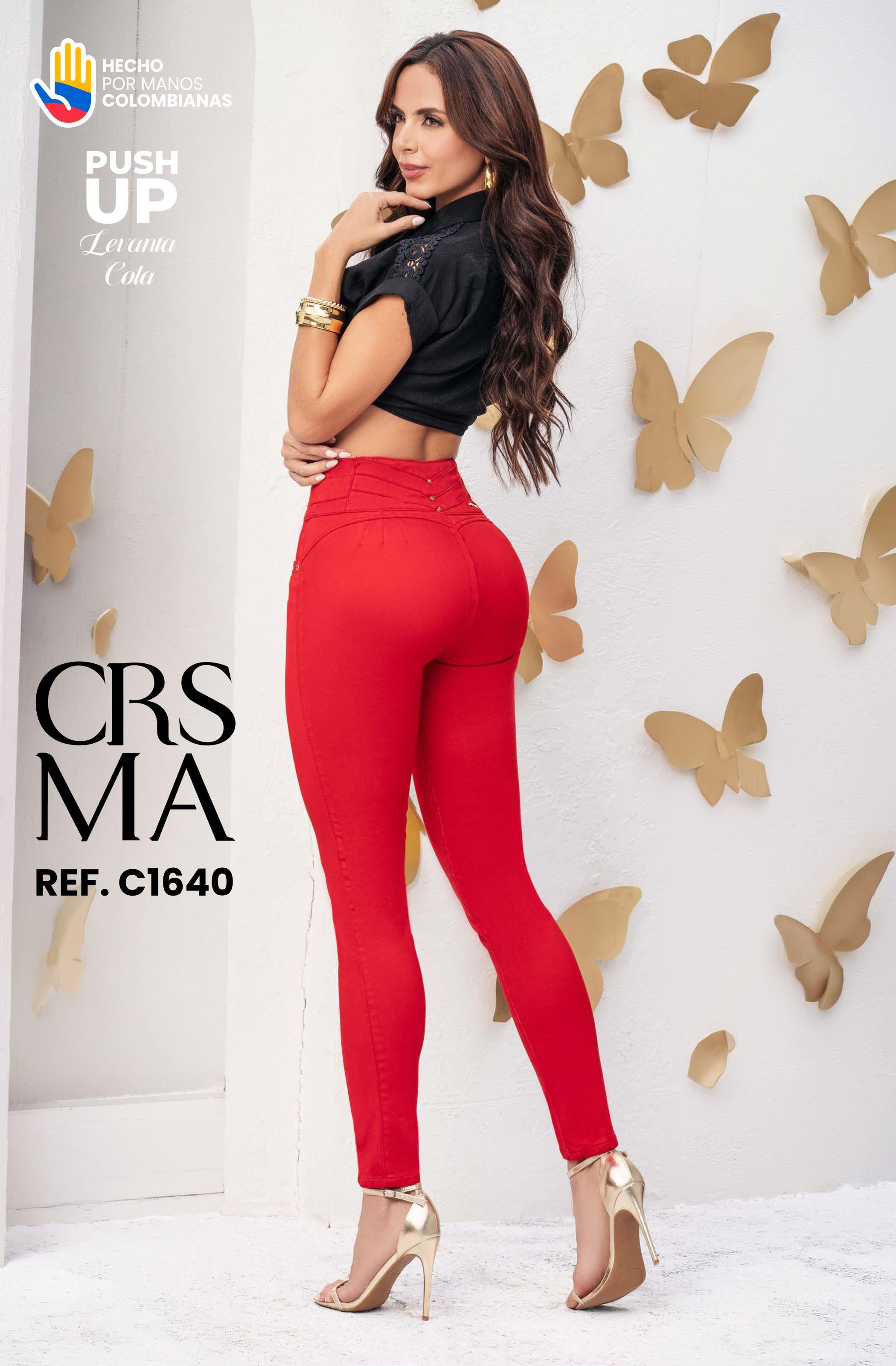 Push-up jeans without pockets