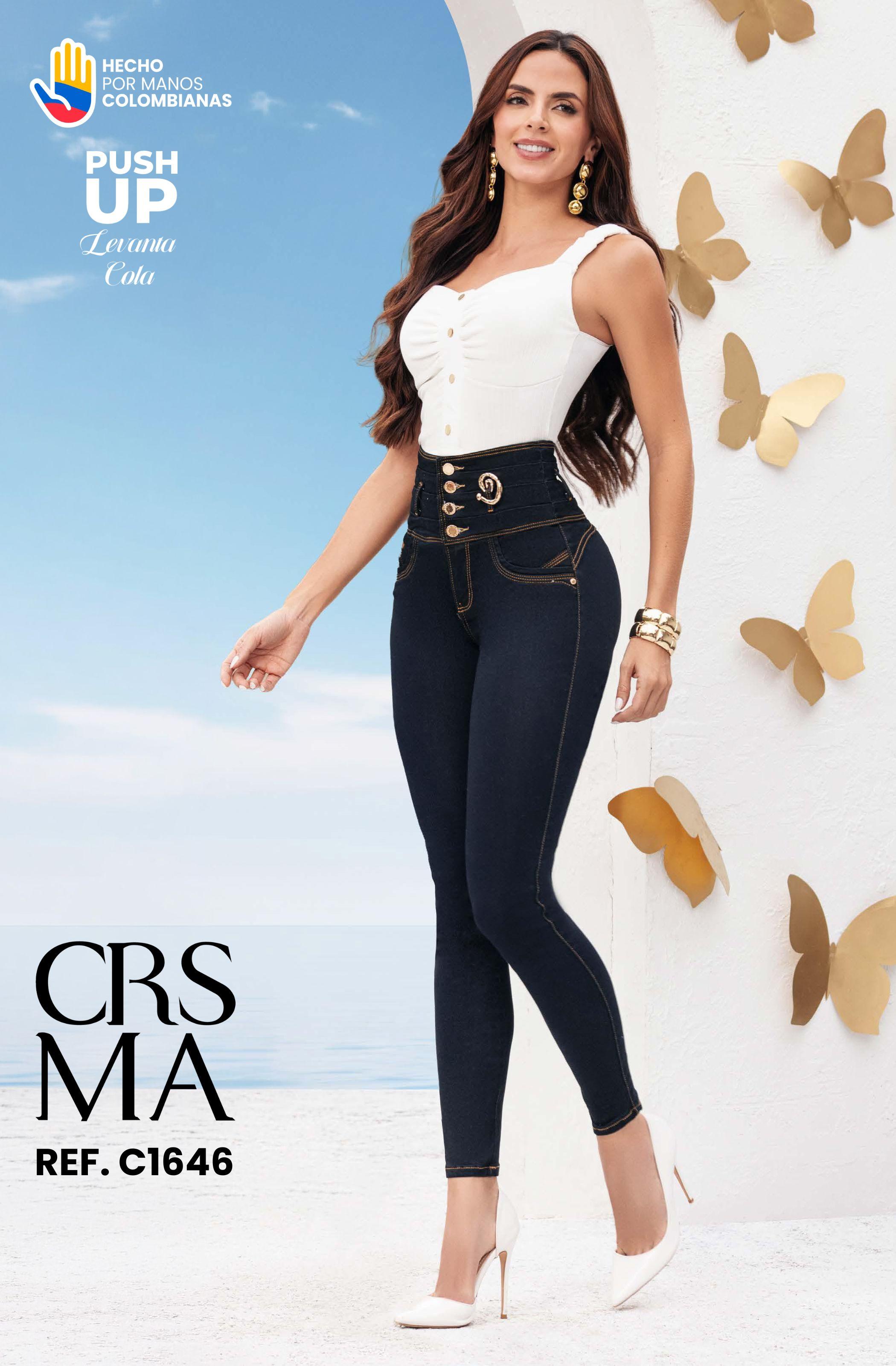 Push-up jeans without pockets