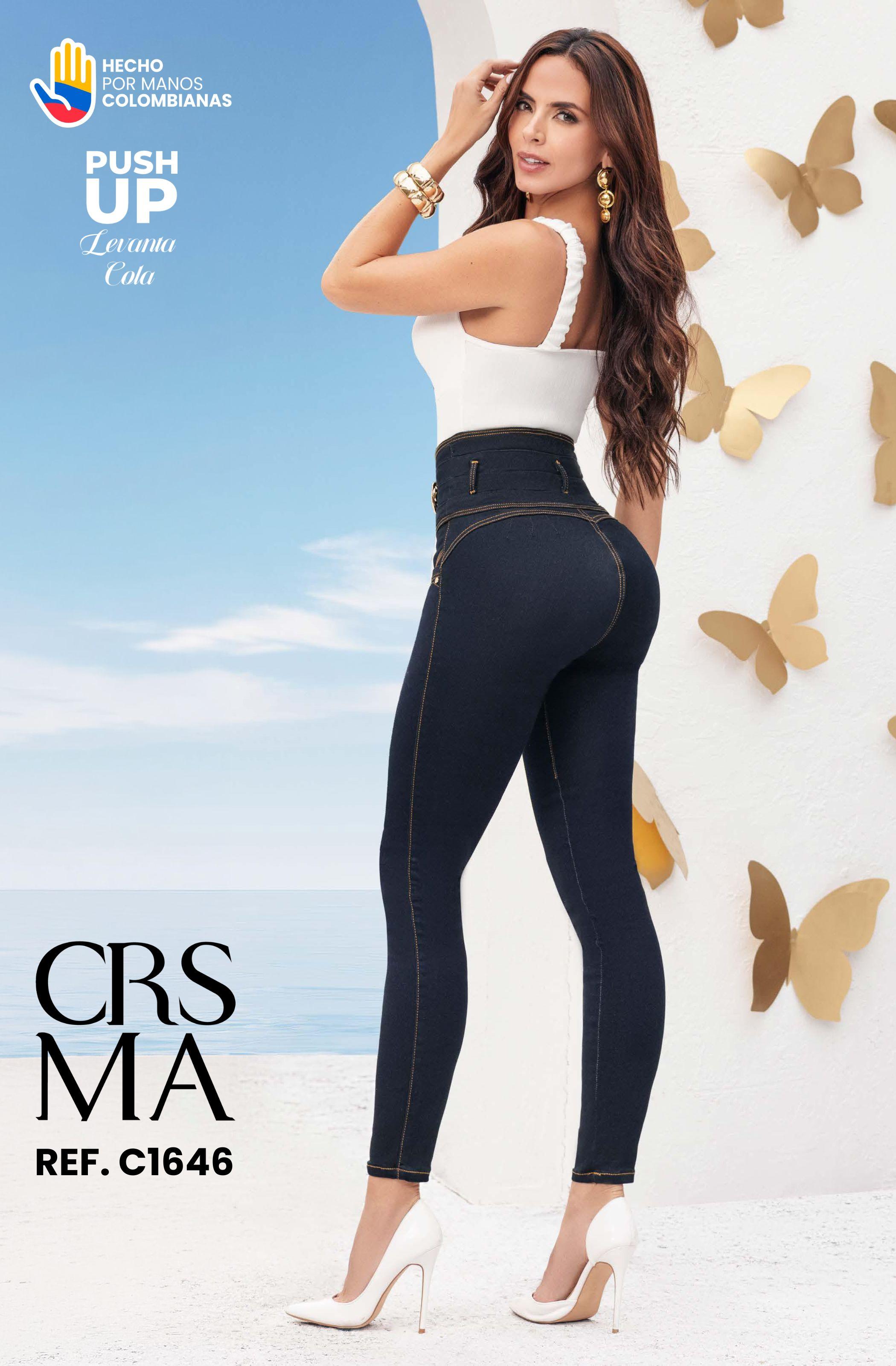 Push-up jeans without pockets