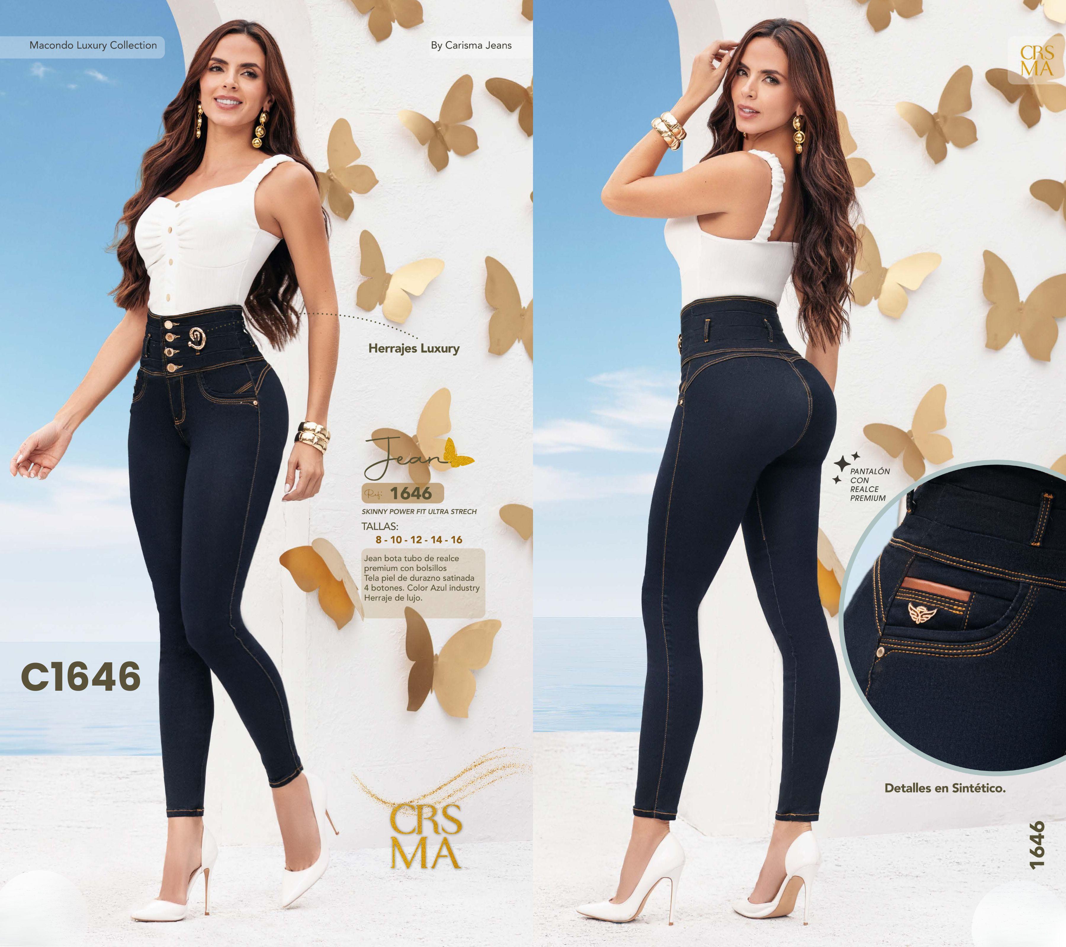 Push-up jeans without pockets