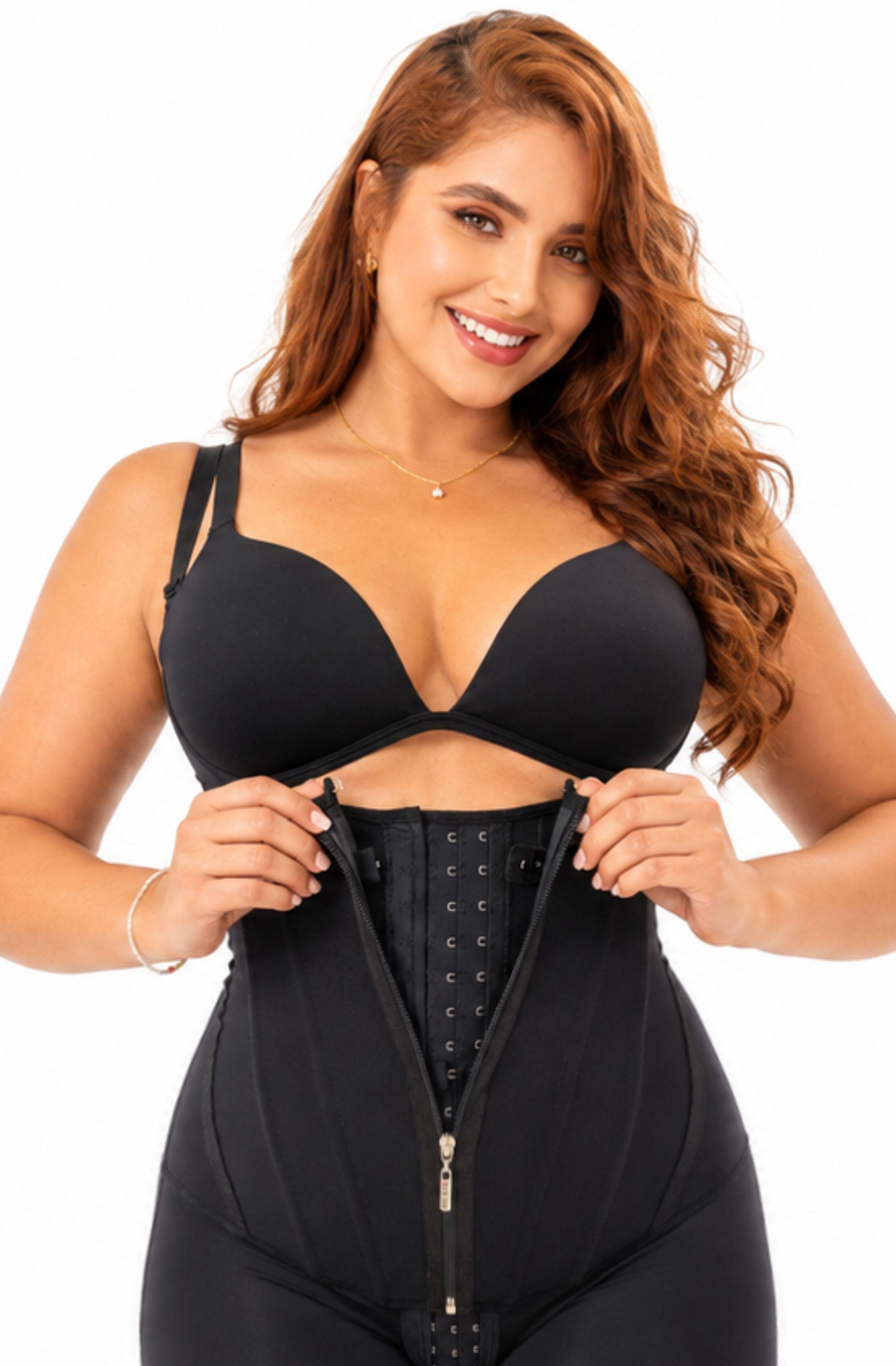 Faja reloj de arena medio muslo, doble compresion 