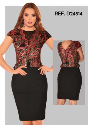 Sensacional Vestido de Dama Americano Color Negro con Diseño tipo cinturón en pedrería largo clásico a la rodilla Sensacional Vestido de Dama Americano Color Negro con Diseño tipo cinturón en pedrería largo clásico a la rodilla