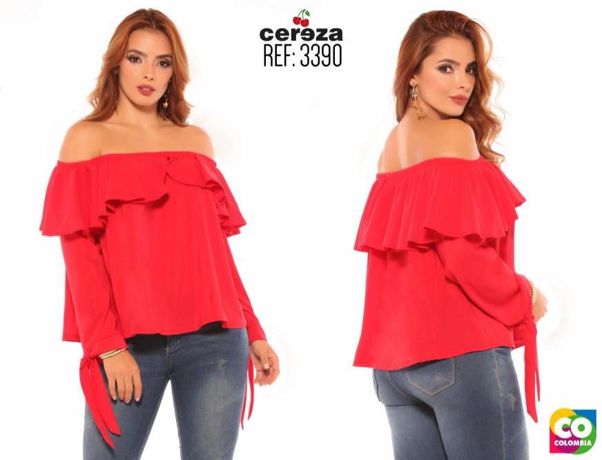Hermosa Blusa Colombiana con Hombros descubiertos y Mangas Largas Hermosa Blusa Colombiana con Hombros descubiertos y Mangas Largas