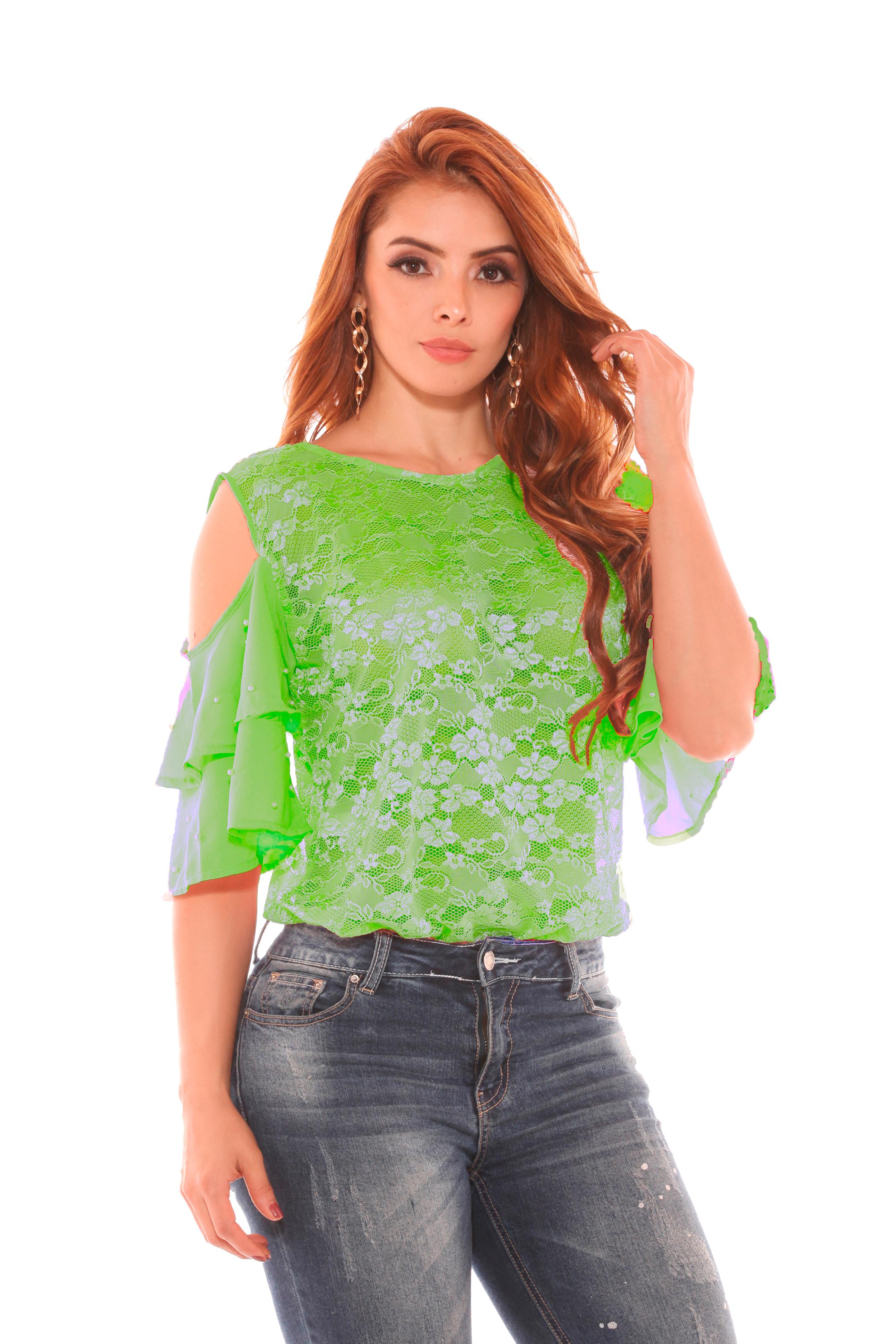 Comprar Blusa con hombros descubiertos y mangas sueltas elaborada en Colombia, marca Cereza