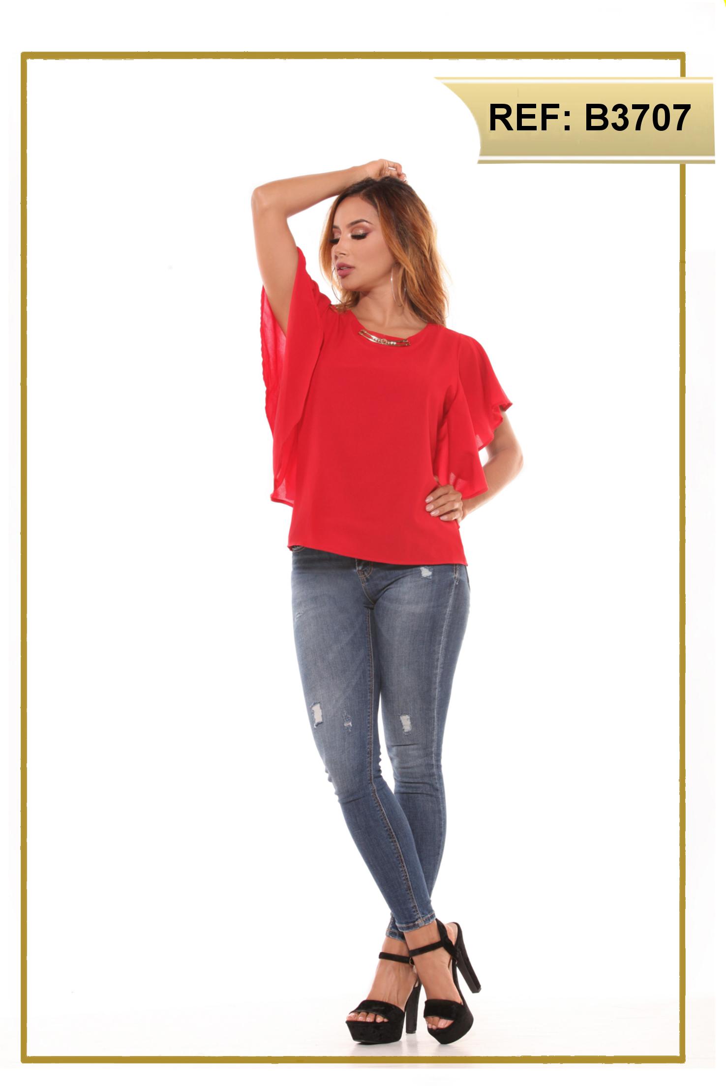 Comprar Blusa Colombiana de Dama con mangas cortas y anchas que le dan un hermoso toque a tu estilo original