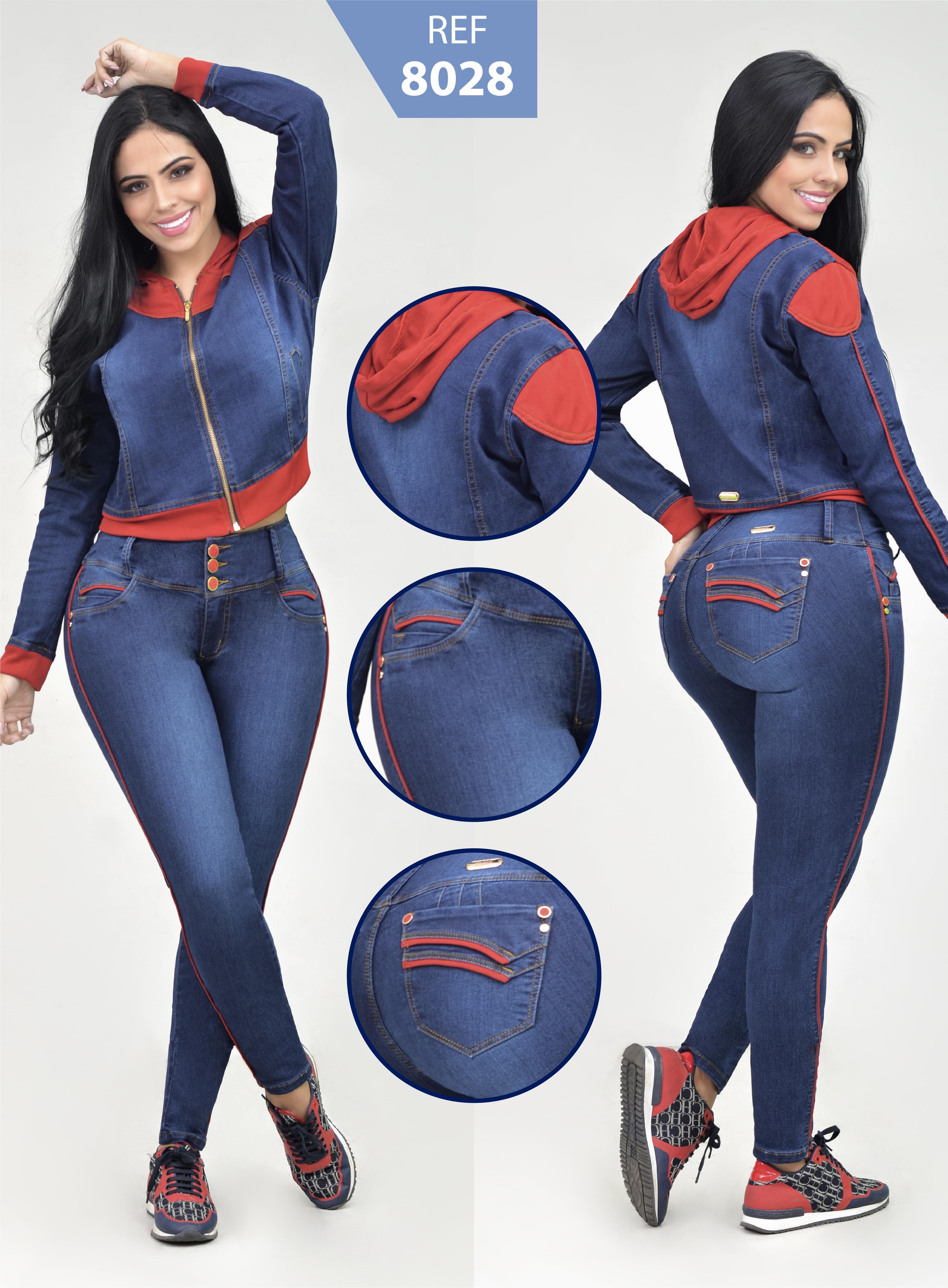 Comprar Conjunto RAKKET con Chaqueta estilo deportivo, con detalle Mangas y Capota más Jean Con Bolsillos Levanta Cola Original Colombiano