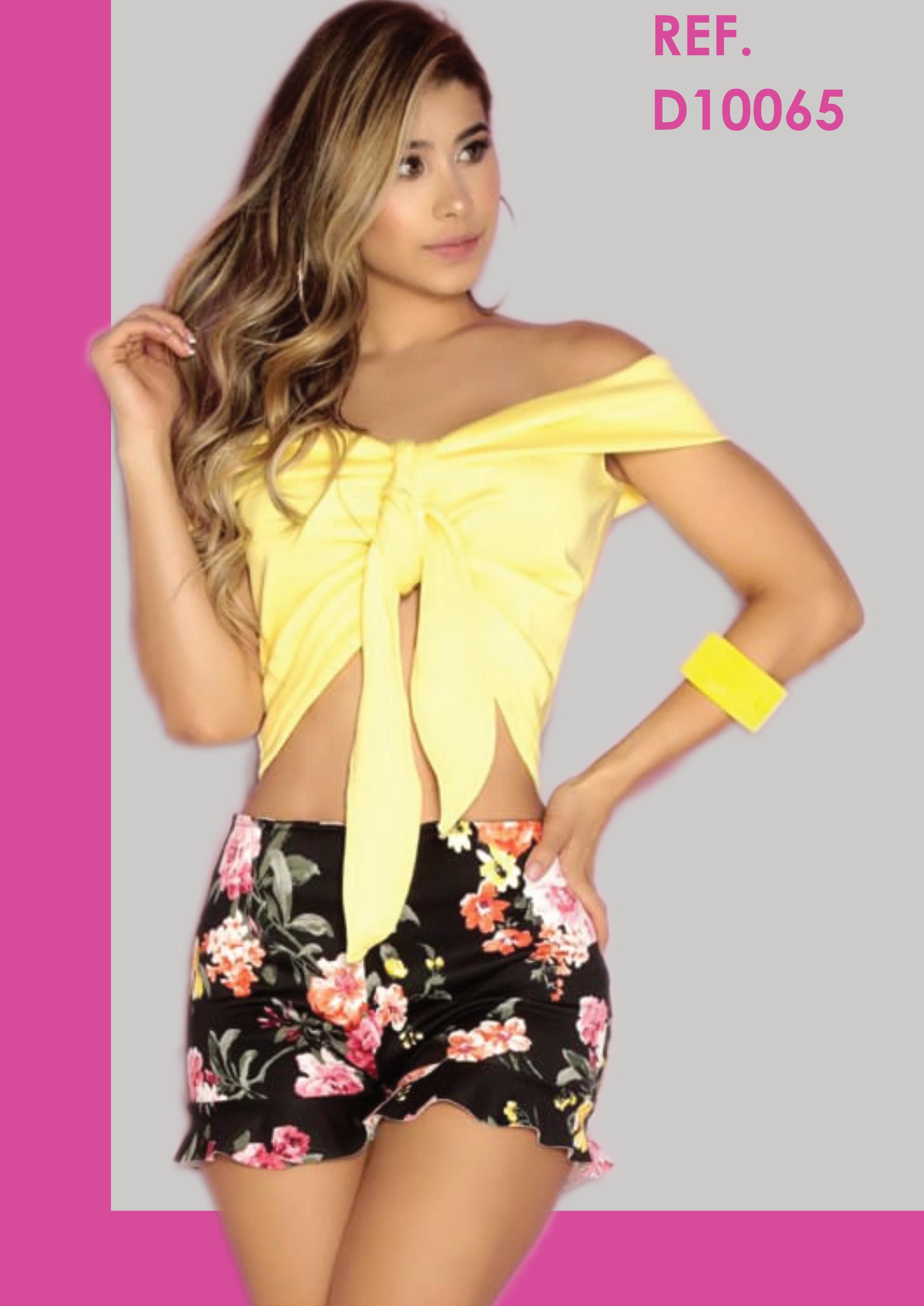 Conjunto de Blusa y Pantalón Short , con Detalles Veraniegos muyt Sexys en la Blusa, que se amarra en rente tipo pañoleta. Conjunto de Blusa y Pantalón Short , con Detalles Veraniegos muyt Sexys en la Blusa, que se amarra en rente tipo pañoleta.