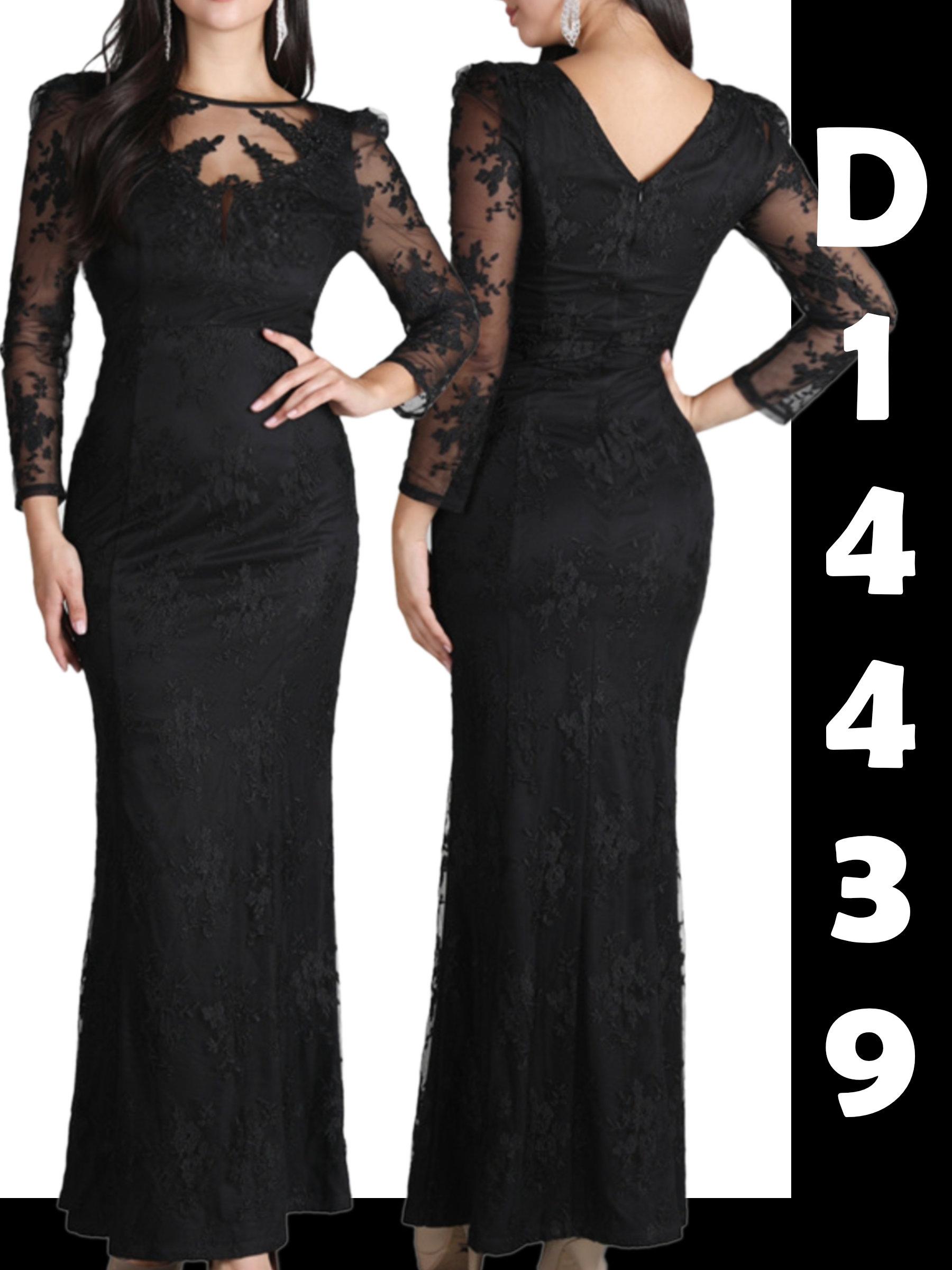 Vestido De Fiesta para Dama Largo, Estilo Americano con mangas largas semitransparentes y Decoradas. Vestido De Fiesta para Dama Largo, Estilo Americano con mangas largas semitransparentes y Decoradas.