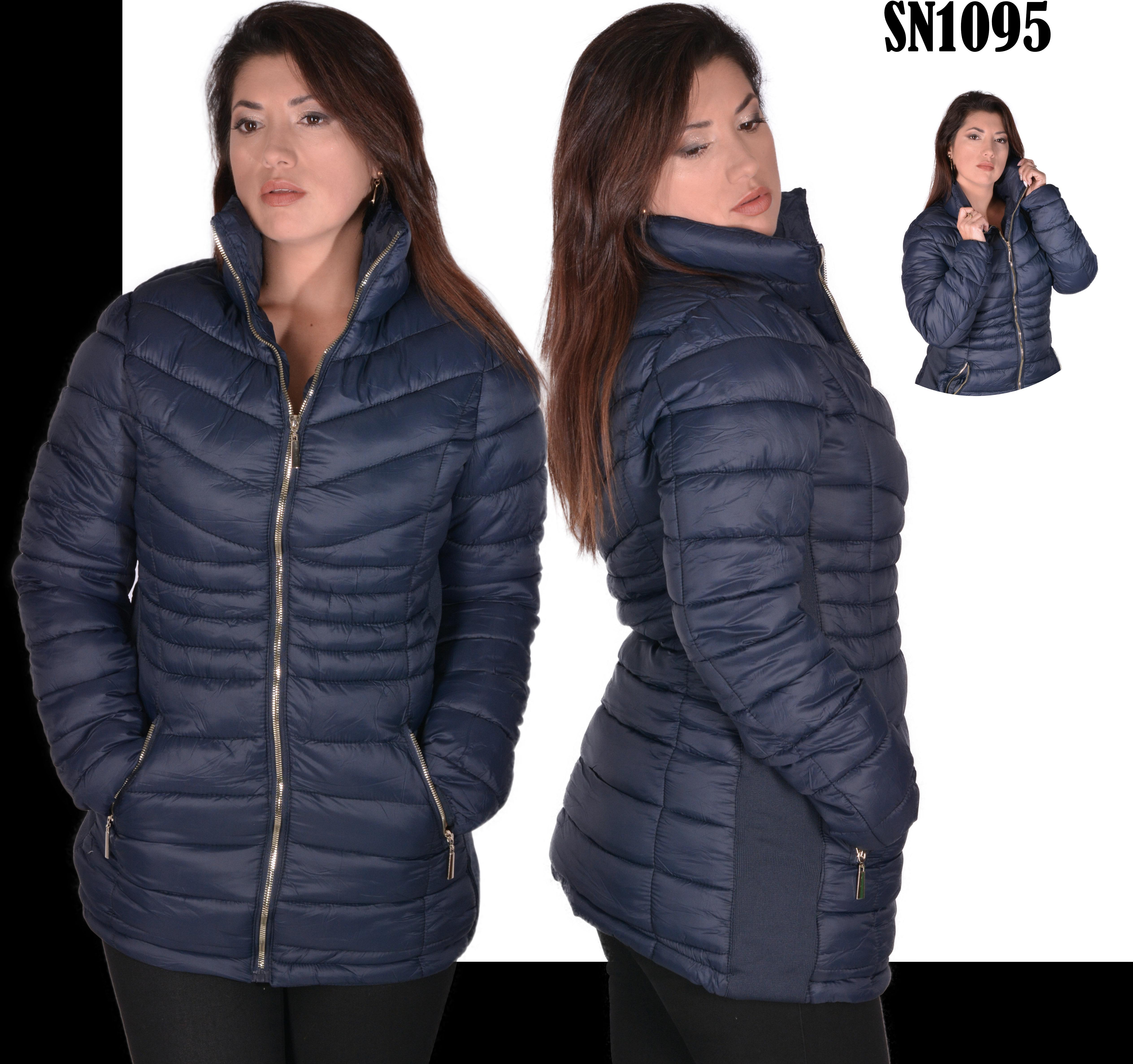 Chaqueta Americana Cuello alto con bolsillos Delanteros y estilo de moda Color Azul Chaqueta Americana Cuello alto con bolsillos Delanteros y estilo de moda Color Azul