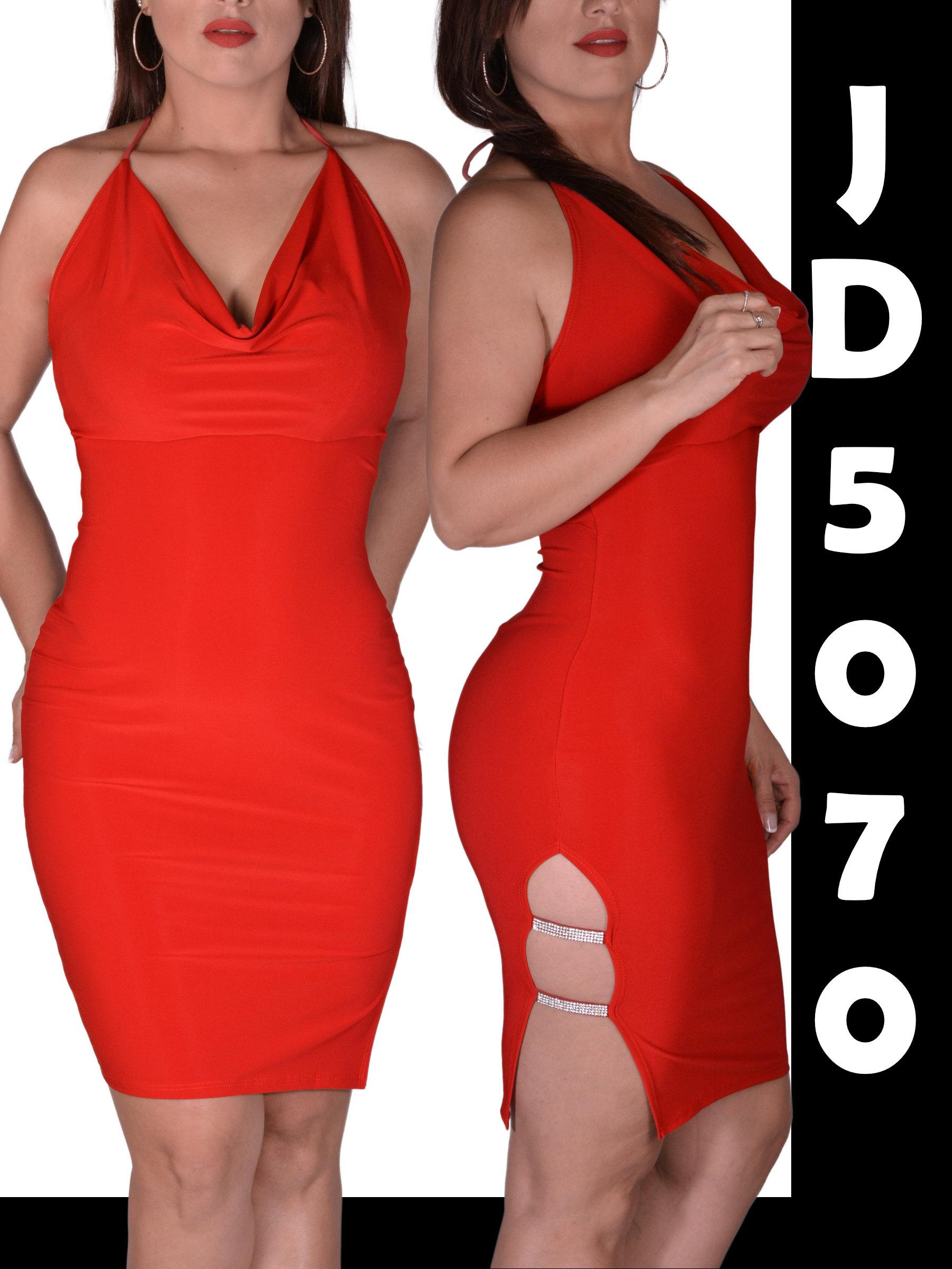 Vestido Sexy Americano para Dama, Falda con abertura Lateral Vestido Sexy Americano para Dama, Falda con abertura Lateral