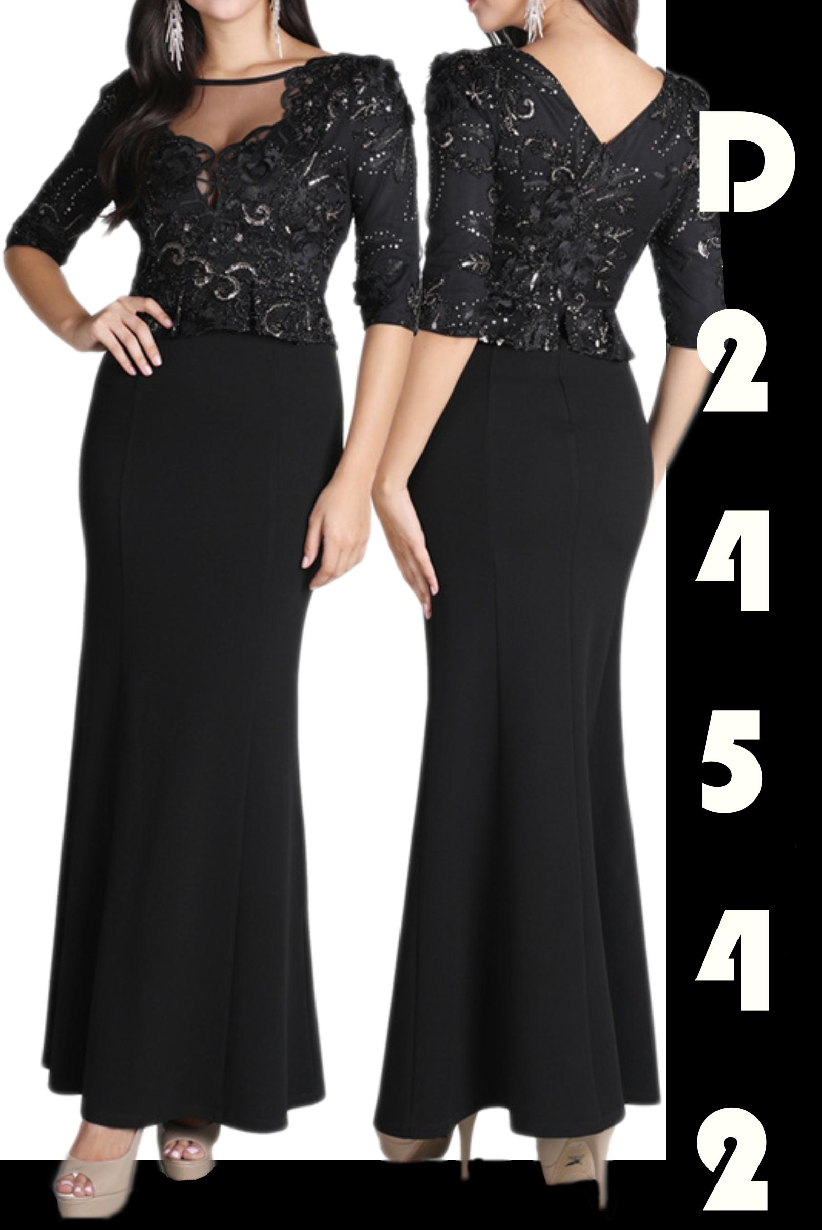 Vestido de Fiesta Largo con falda y superior decorado con lentejuelas Vestido de Fiesta Largo con falda y superior decorado con lentejuelas
