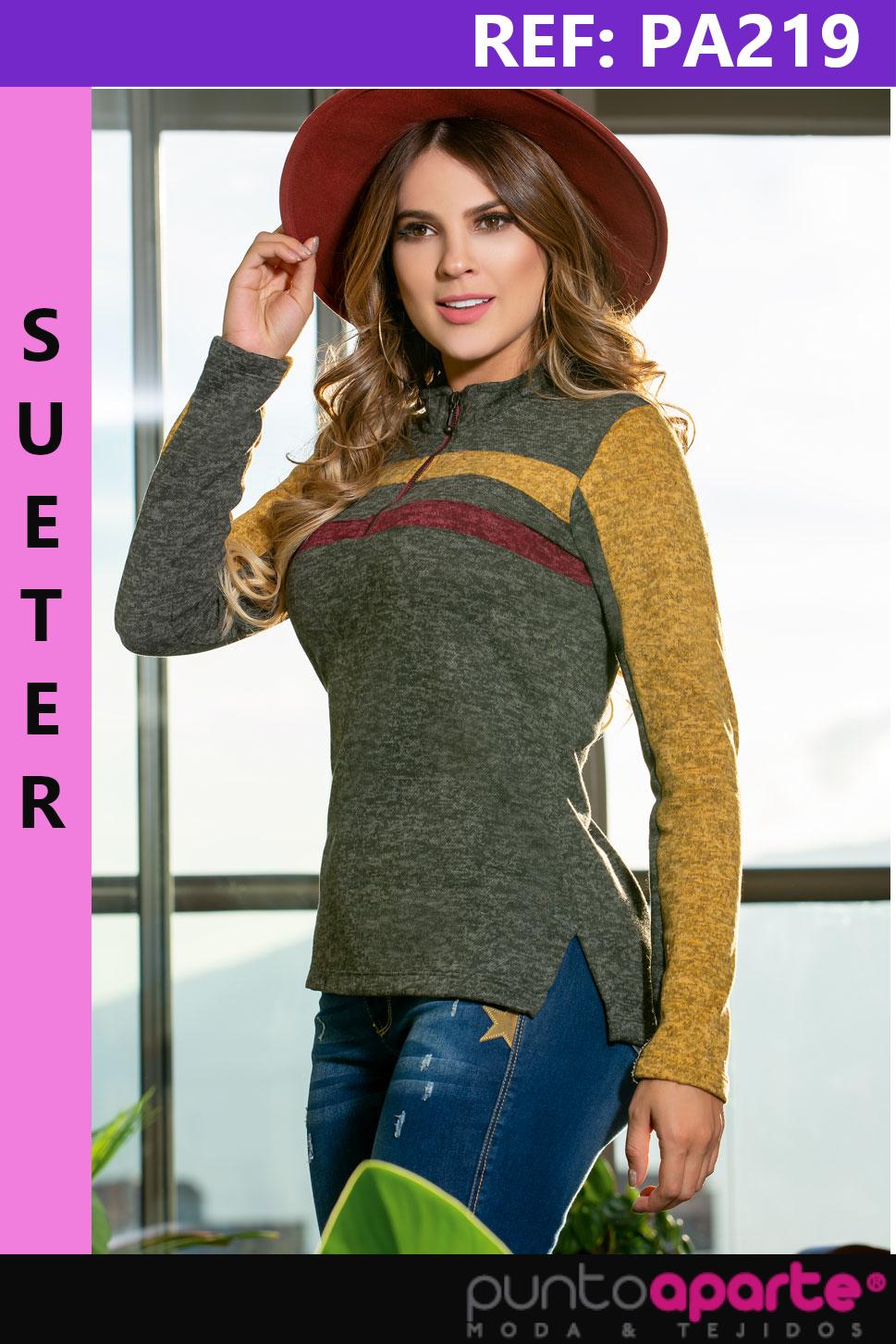 Sueter para Mujer cremallera frontal en la parte superior. Sueter para Mujer cremallera frontal en la parte superior.