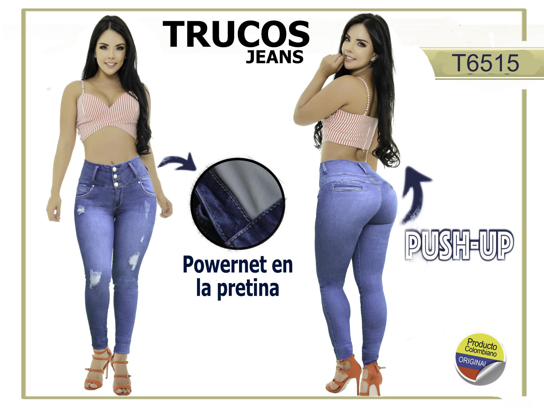 Comprar Jean Vaqueros Colombianos con Faja interna control de cintura y  Push Up online