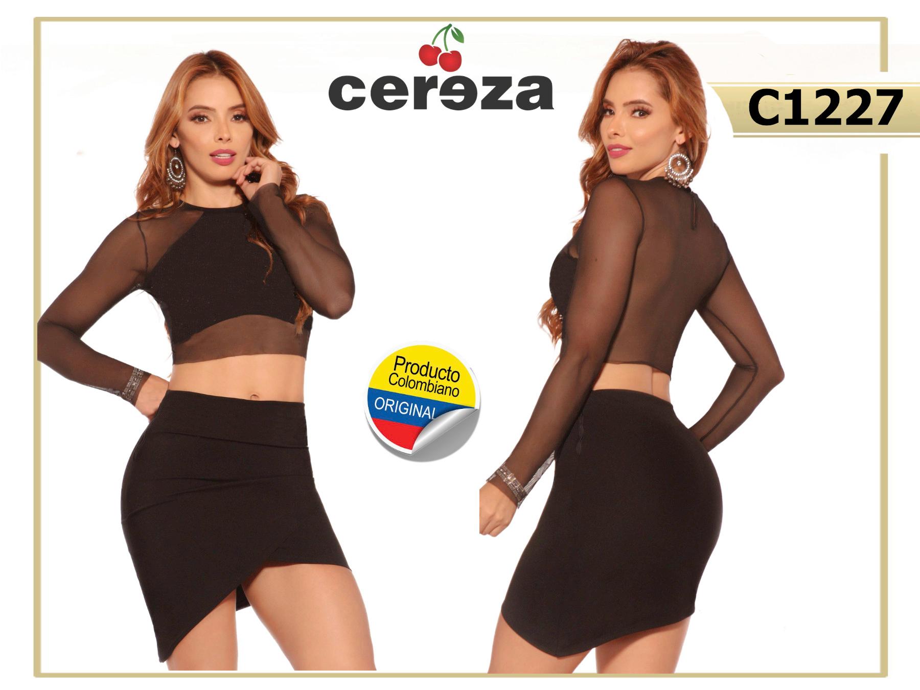 Comprar Conjunto Colombiano de blusa y falda de tonos básicos y diseño sexy