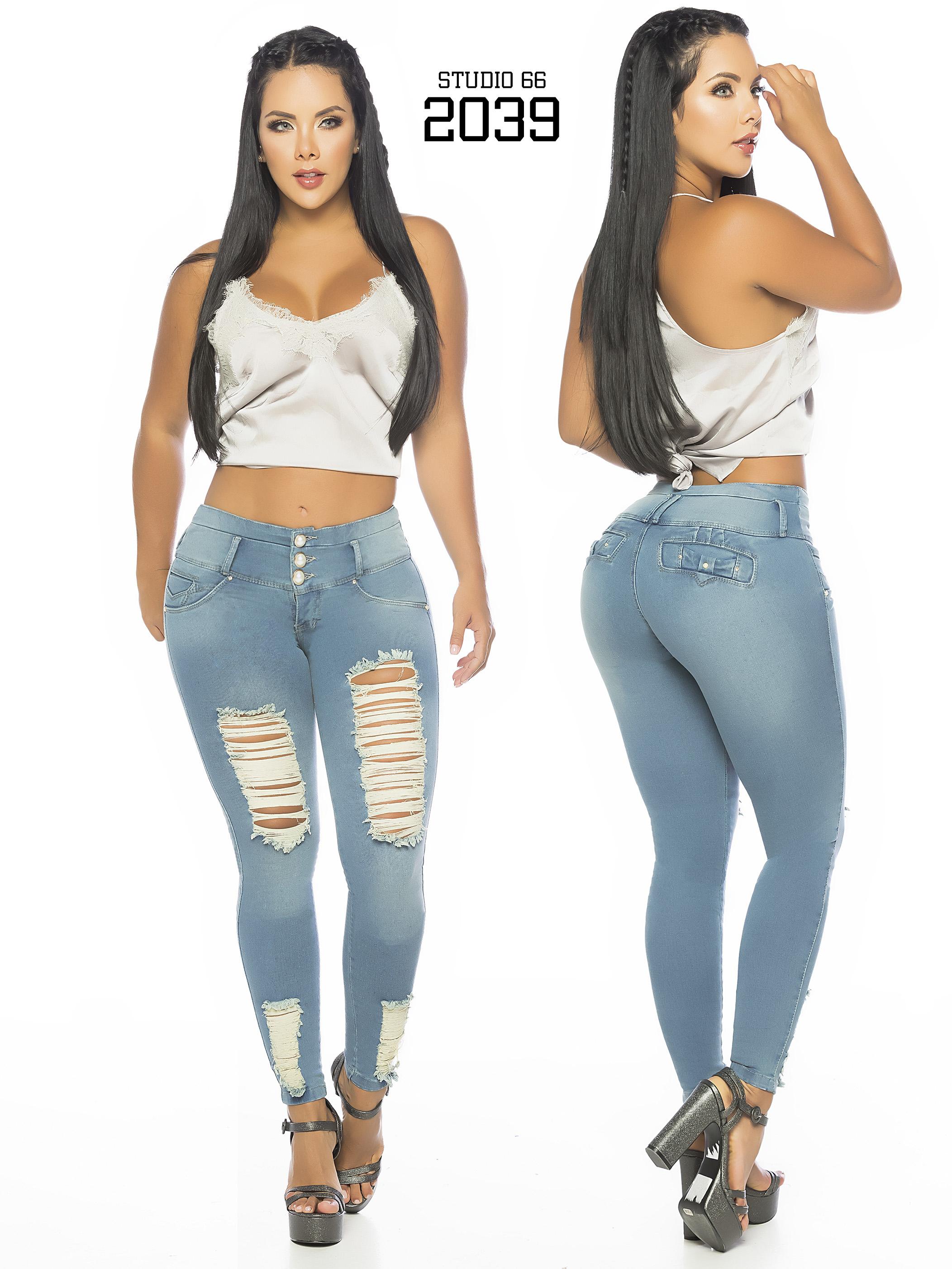 Jeans Mujer Pantalón Colombiano Mezclilla Strech Push Up 011