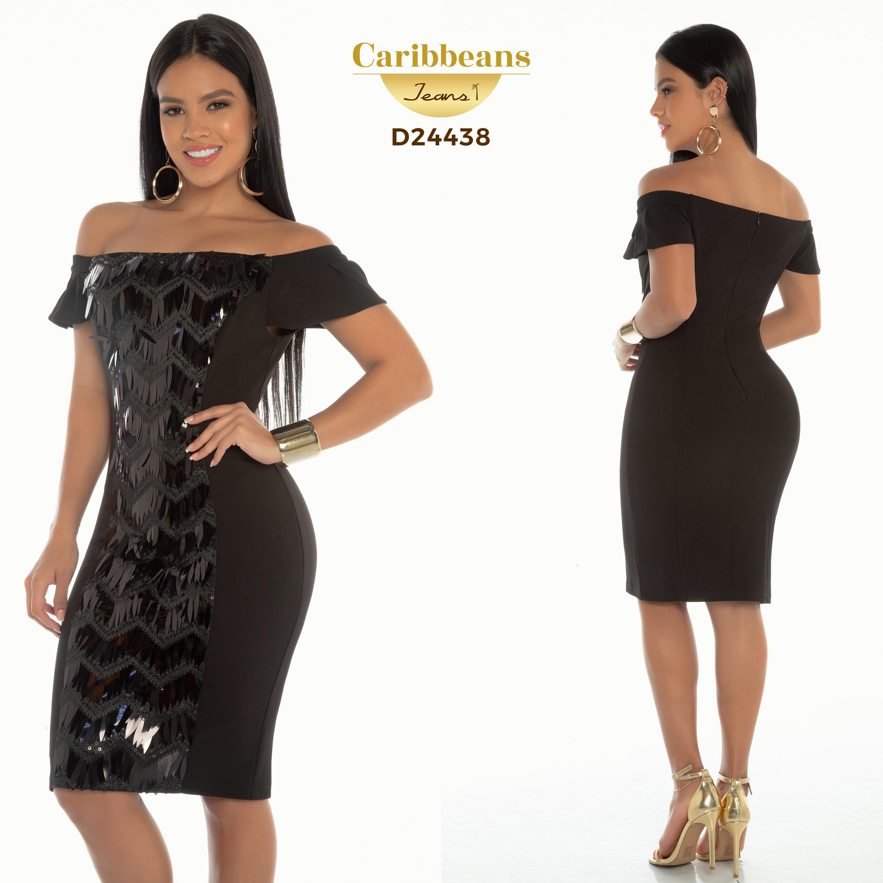 Vestido Americano Falda Corta, decorado frontal brillante Vestido Americano Falda Corta, decorado frontal brillante