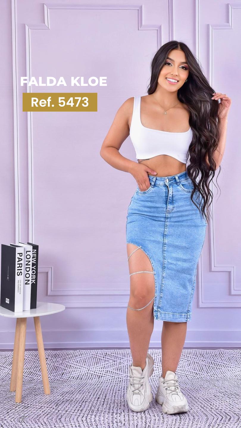 Comprar Falda Jeans Larga