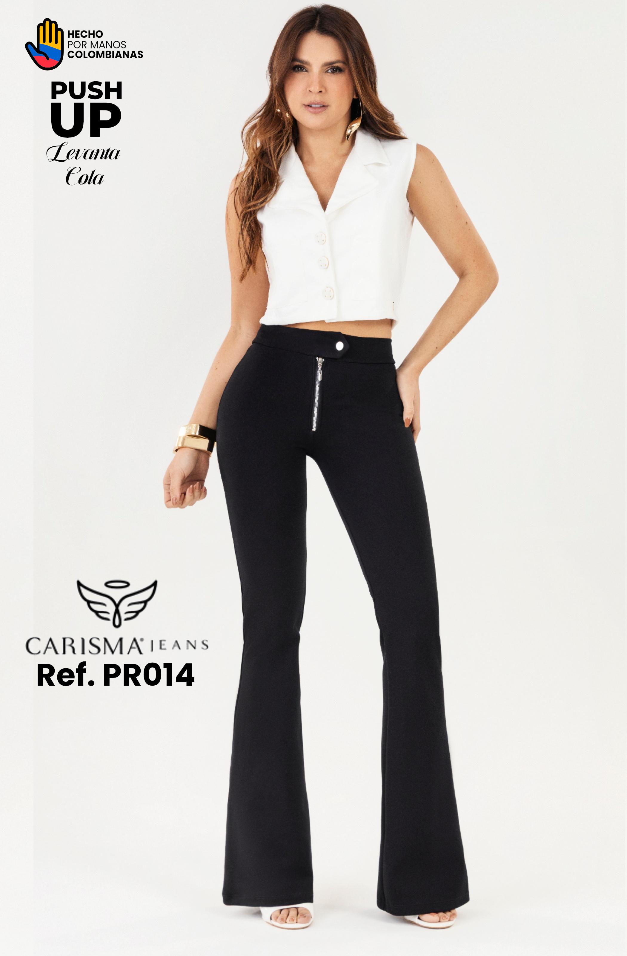 Pantalón colombiano con corte campana y realce perfecto Pantalón colombiano con corte campana y realce perfecto