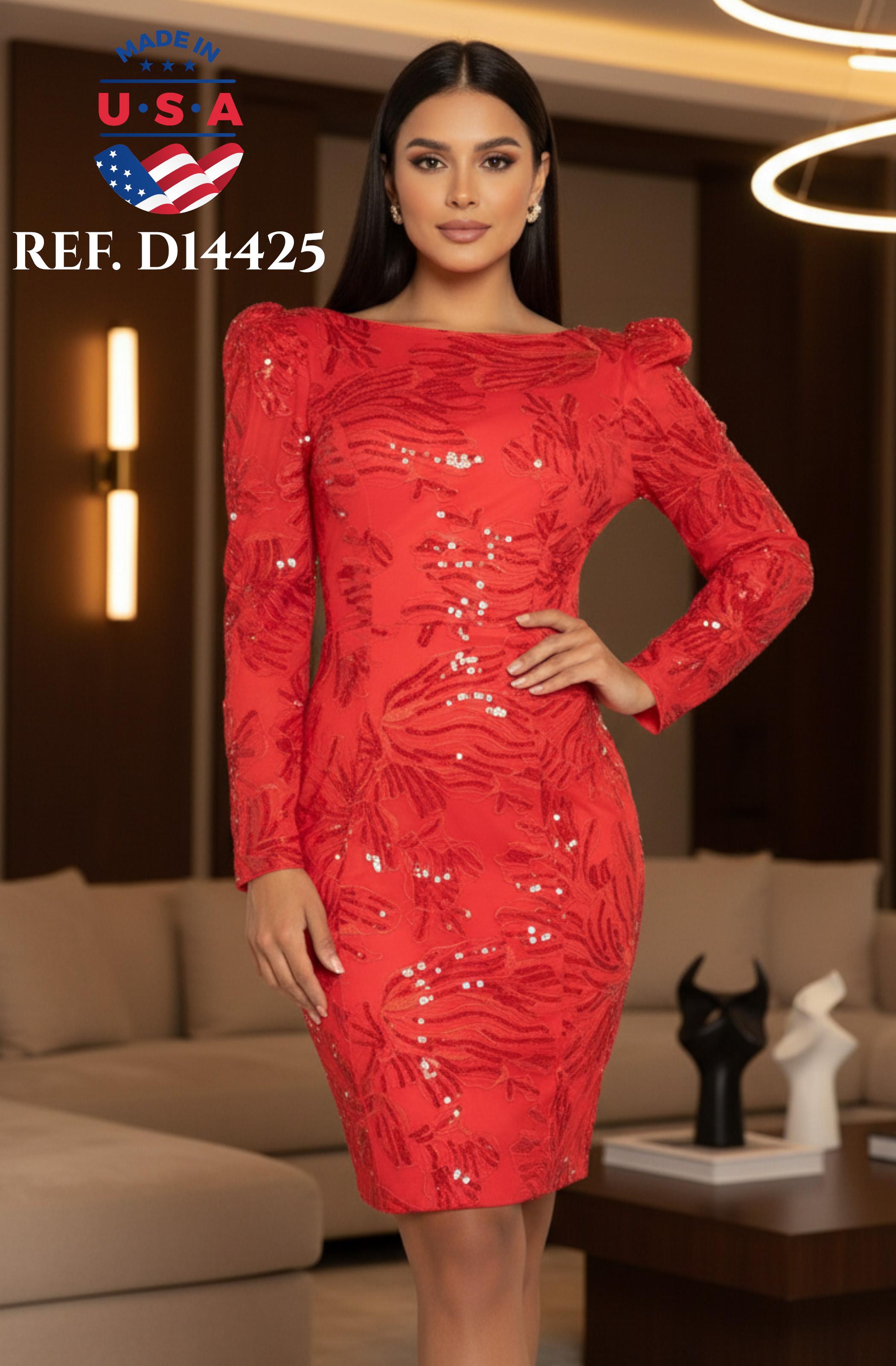 Comprar Vestido Corto Con Lentejuelas y manga larga