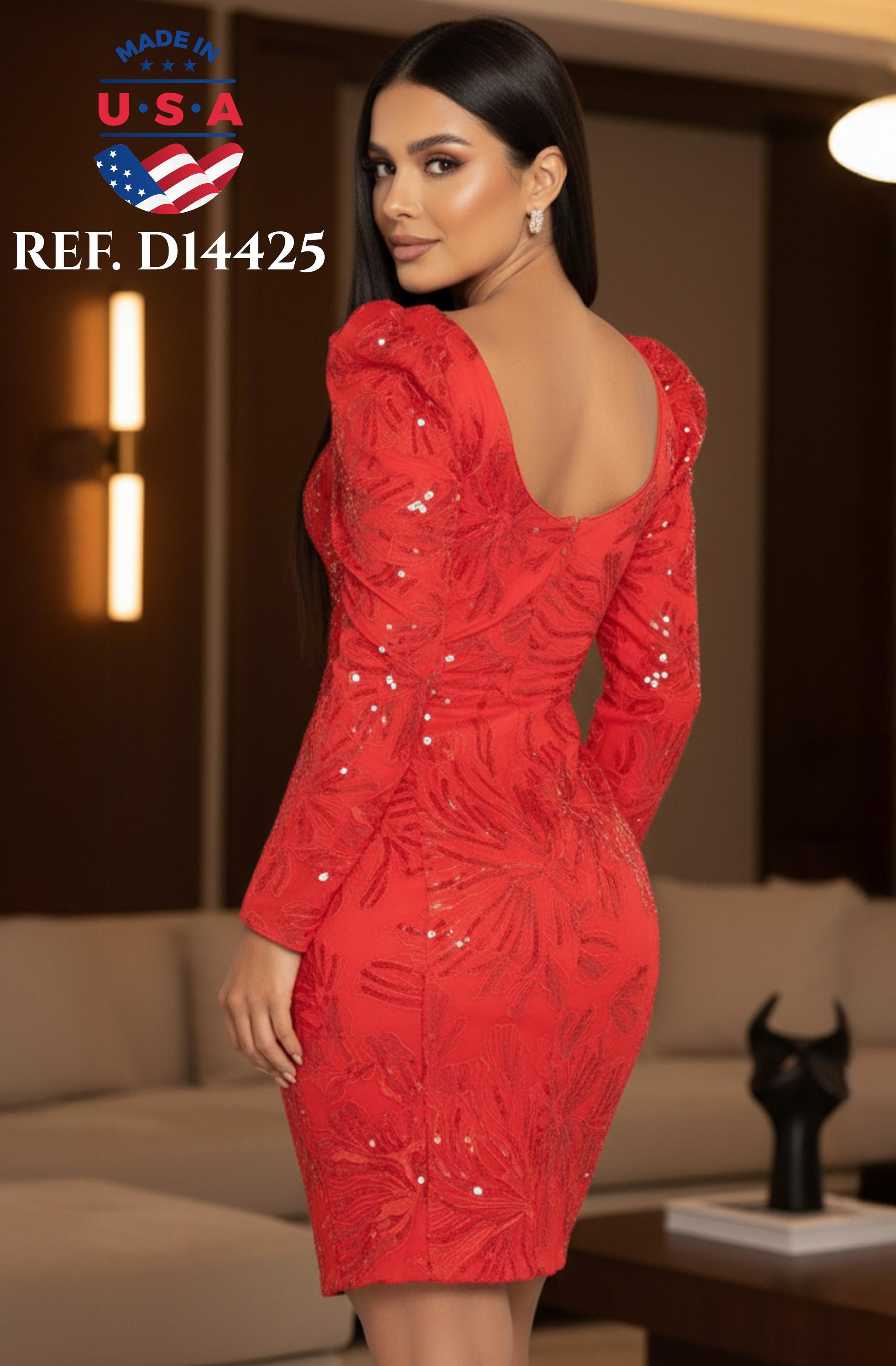 Comprar Vestido Corto Con Lentejuelas y manga larga