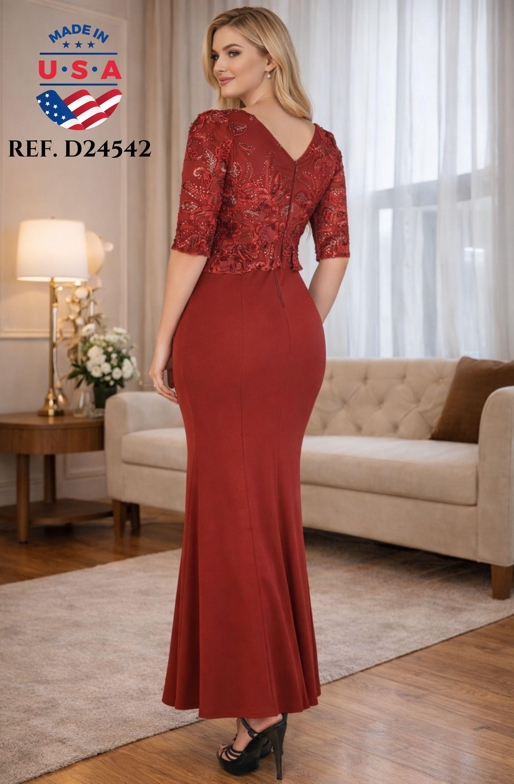 Comprar Vestido de Fiesta largo con falda y superior decorado con lentejuelas