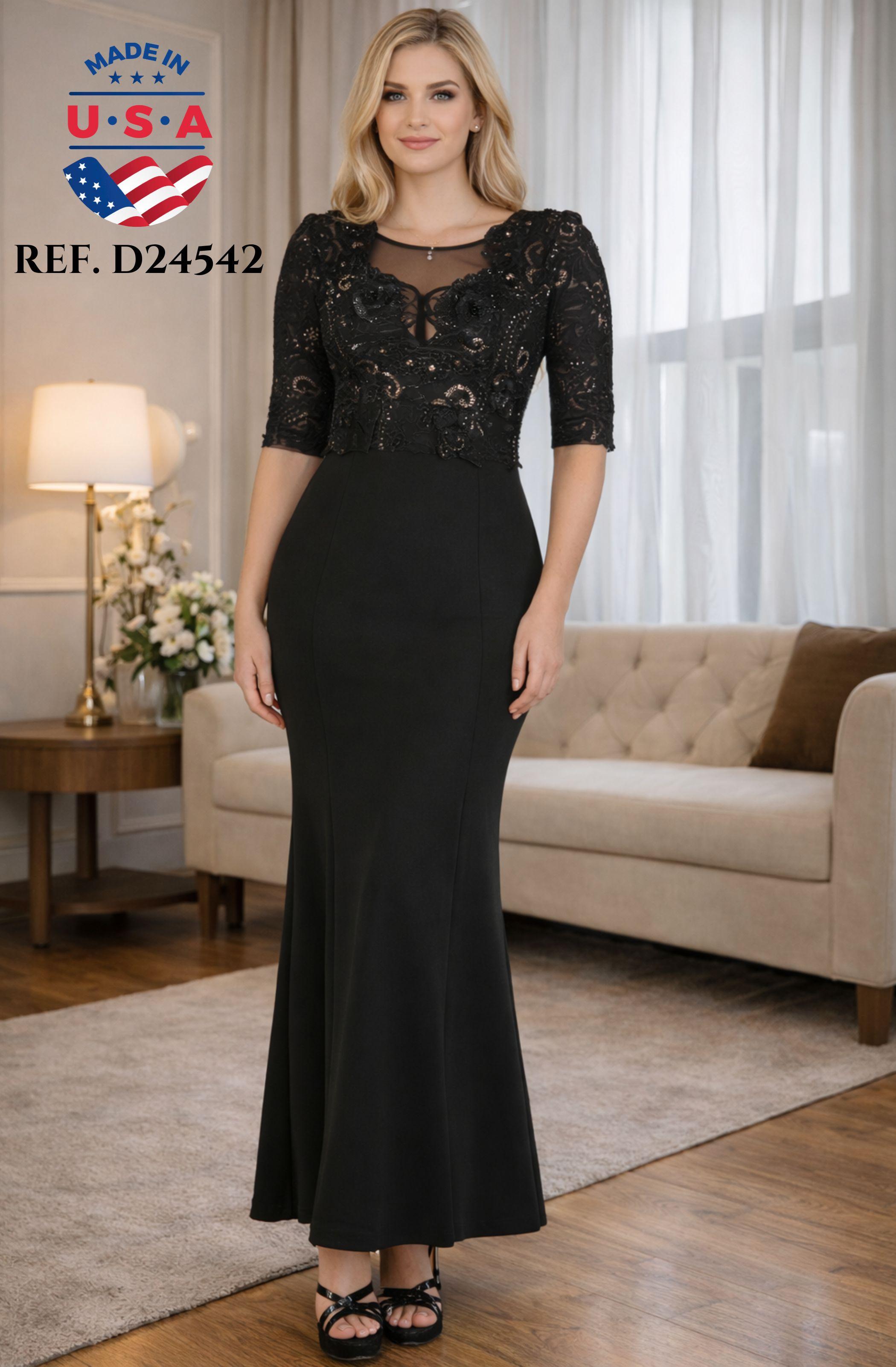 Comprar Vestido de Fiesta largo con falda y superior decorado con lentejuelas