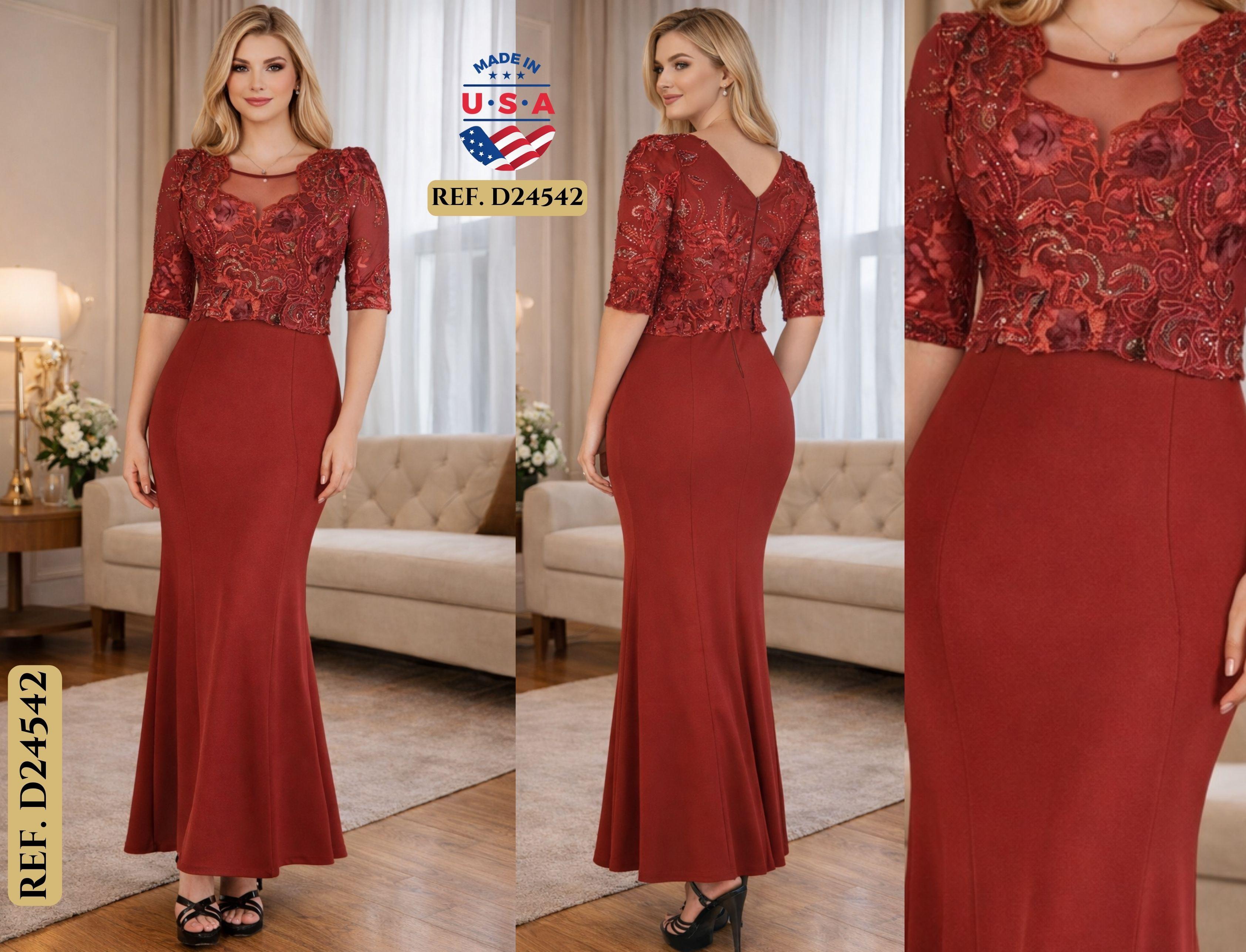 Comprar Vestido de Fiesta largo con falda y superior decorado con lentejuelas