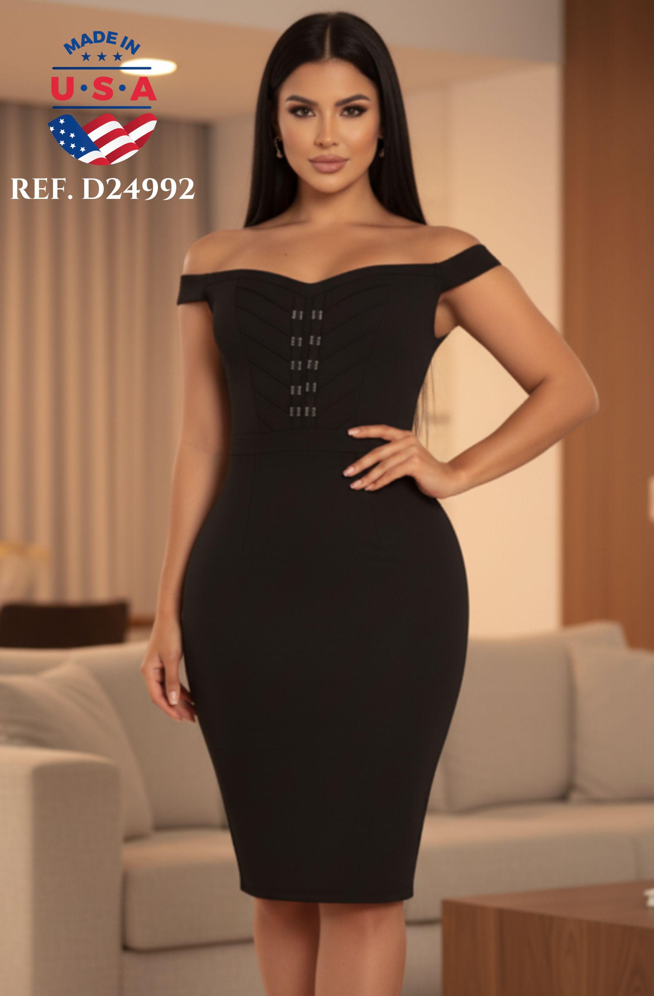 Comprar Vestido Corto Americano sin Mangas, Detalles en el Pecho