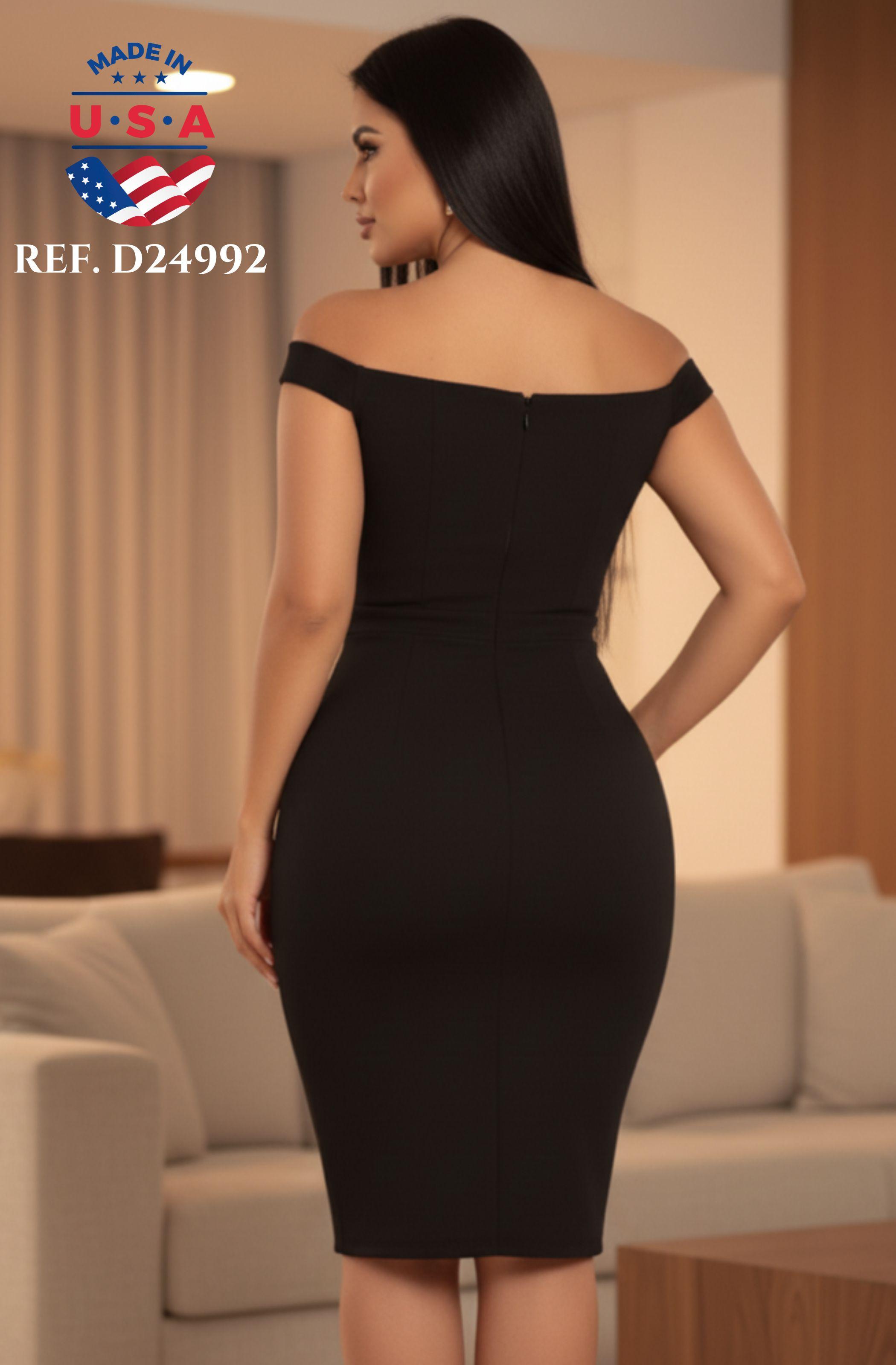 Comprar Vestido Corto Americano sin Mangas, Detalles en el Pecho